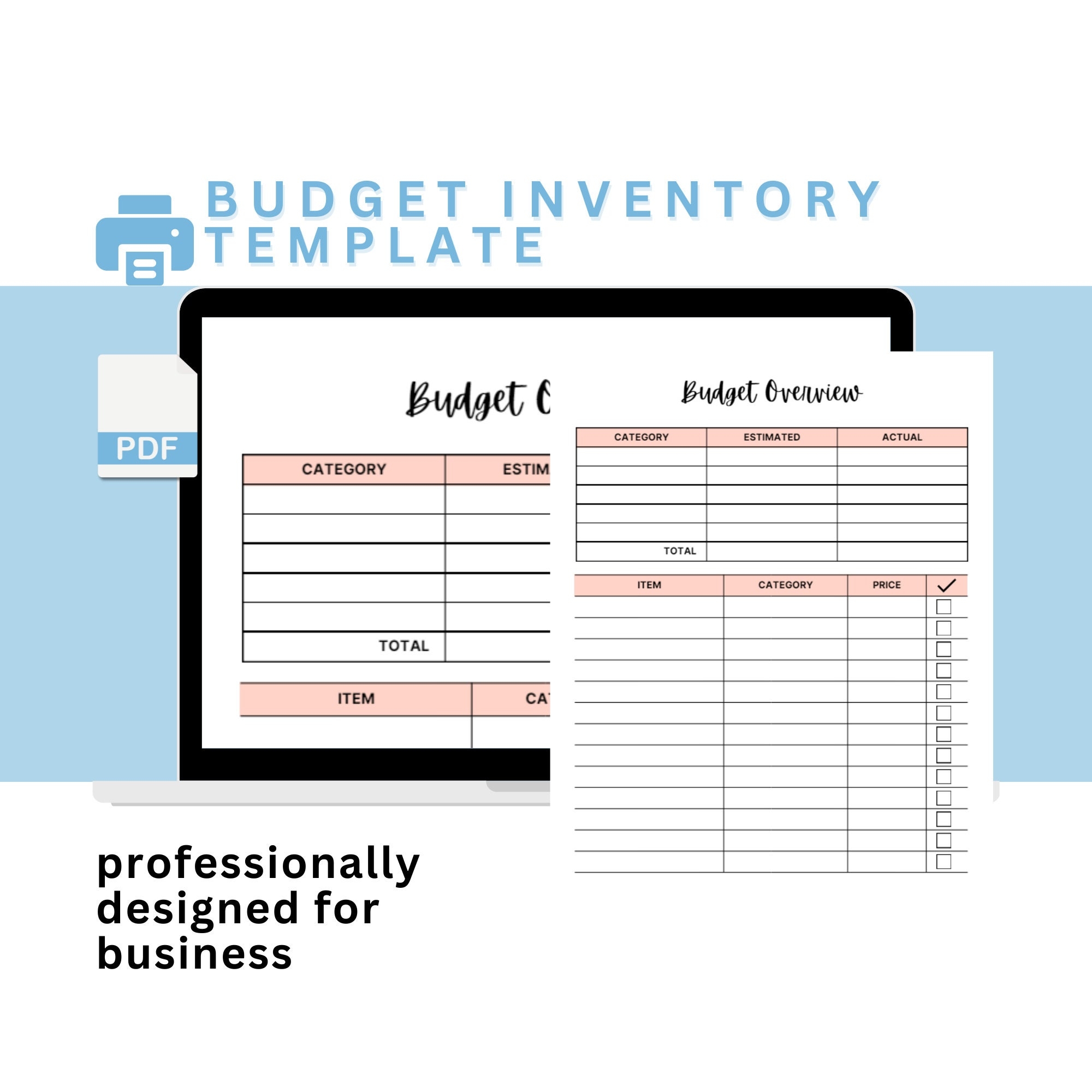 Customizable Budget Inventory Tracker Inventory List Template 