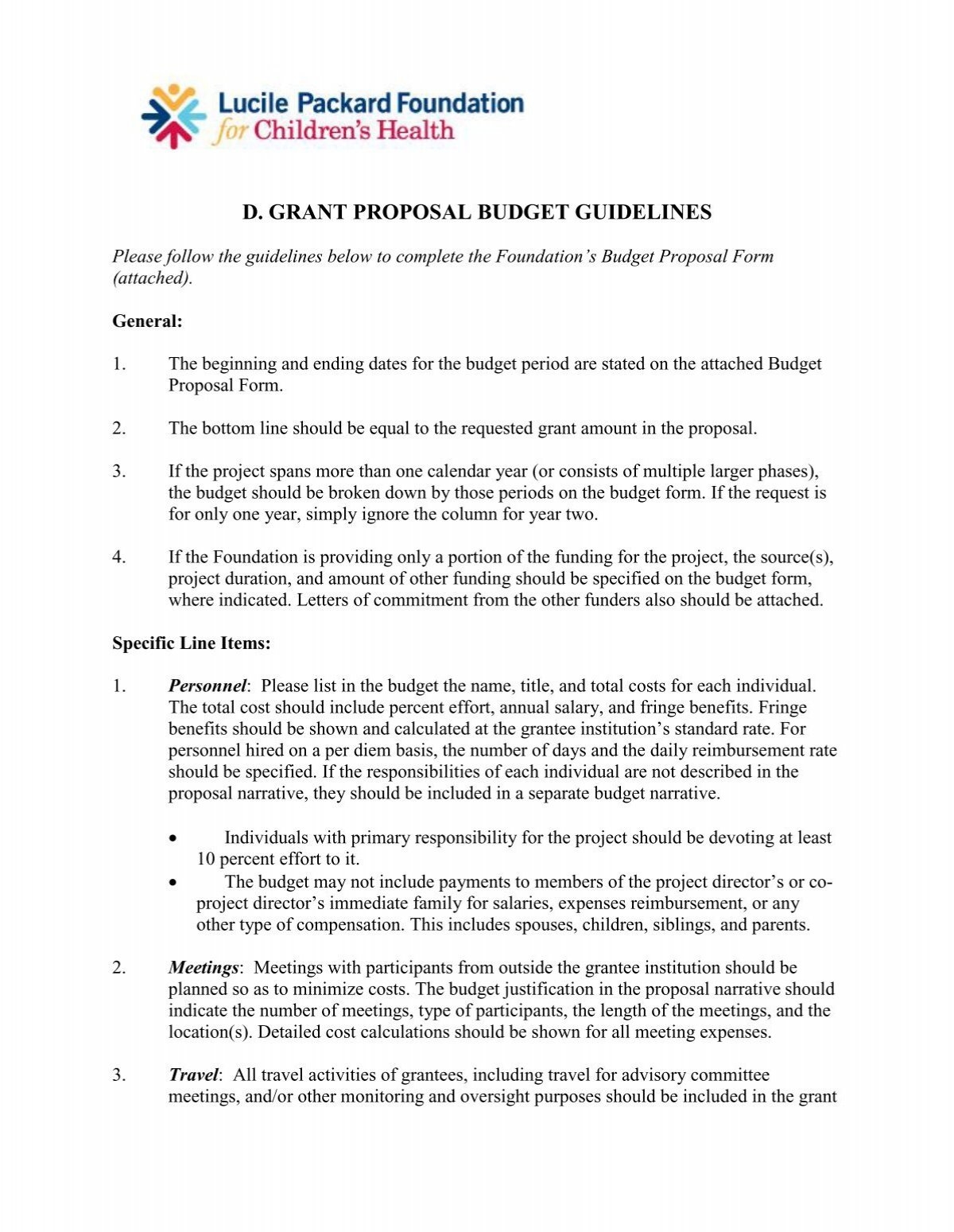 Budget Narrative Justification Template