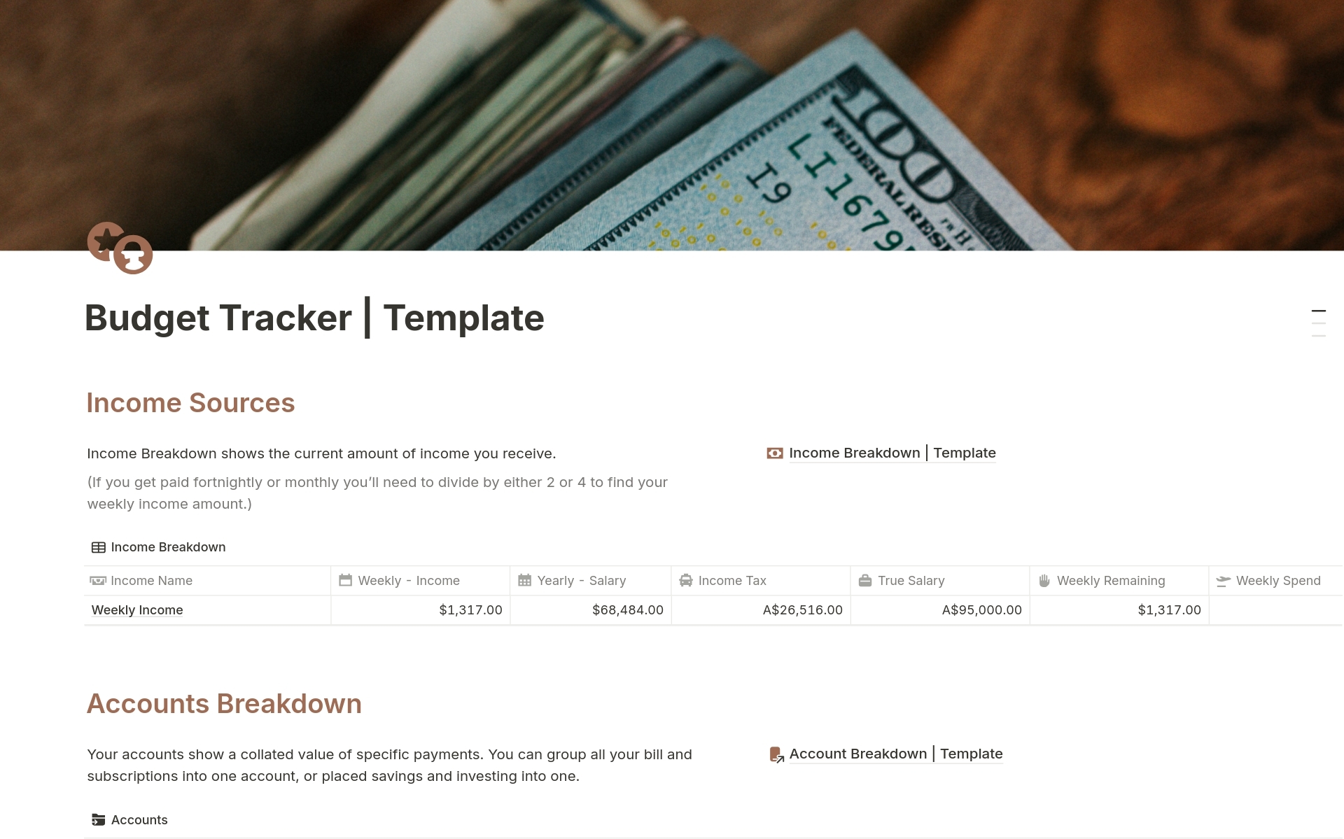 Database Budget Tracker Template Notion Marketplace