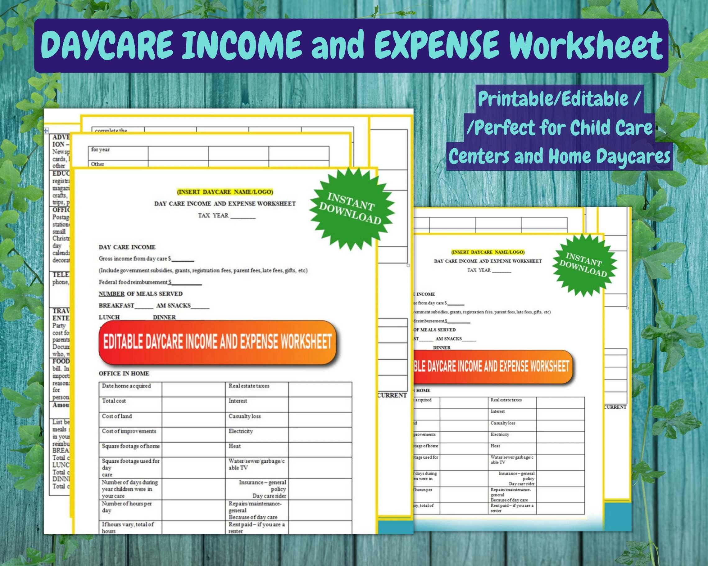 Daycare Center Budget Etsy