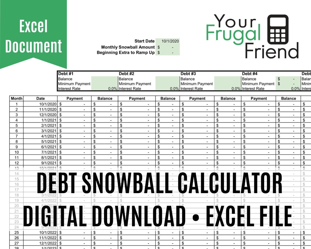 Debt Payoff Calculator Spreadsheet Debt Snowball Excel Student Loan And Credit Card Debt Tracker Etsy