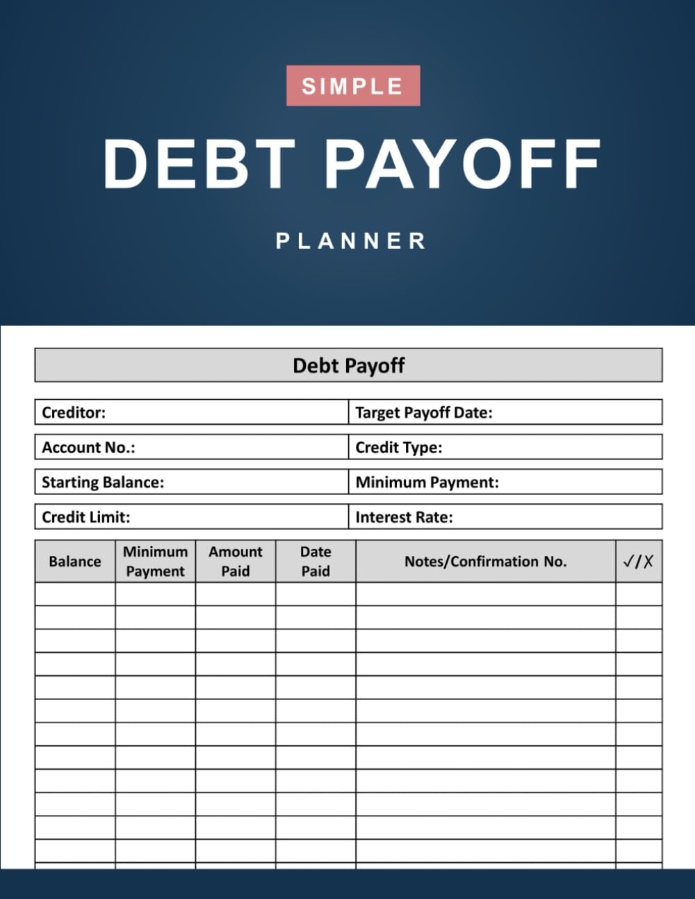 Budget Template For Paying Off Debt