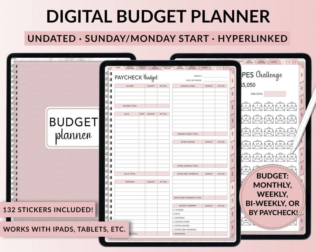 Digital Budget Planner Digital Planner Goodnotes Digital Planner Budget Planner Digital Planner For Ipad Monthly Budget Paycheck Budget Etsy