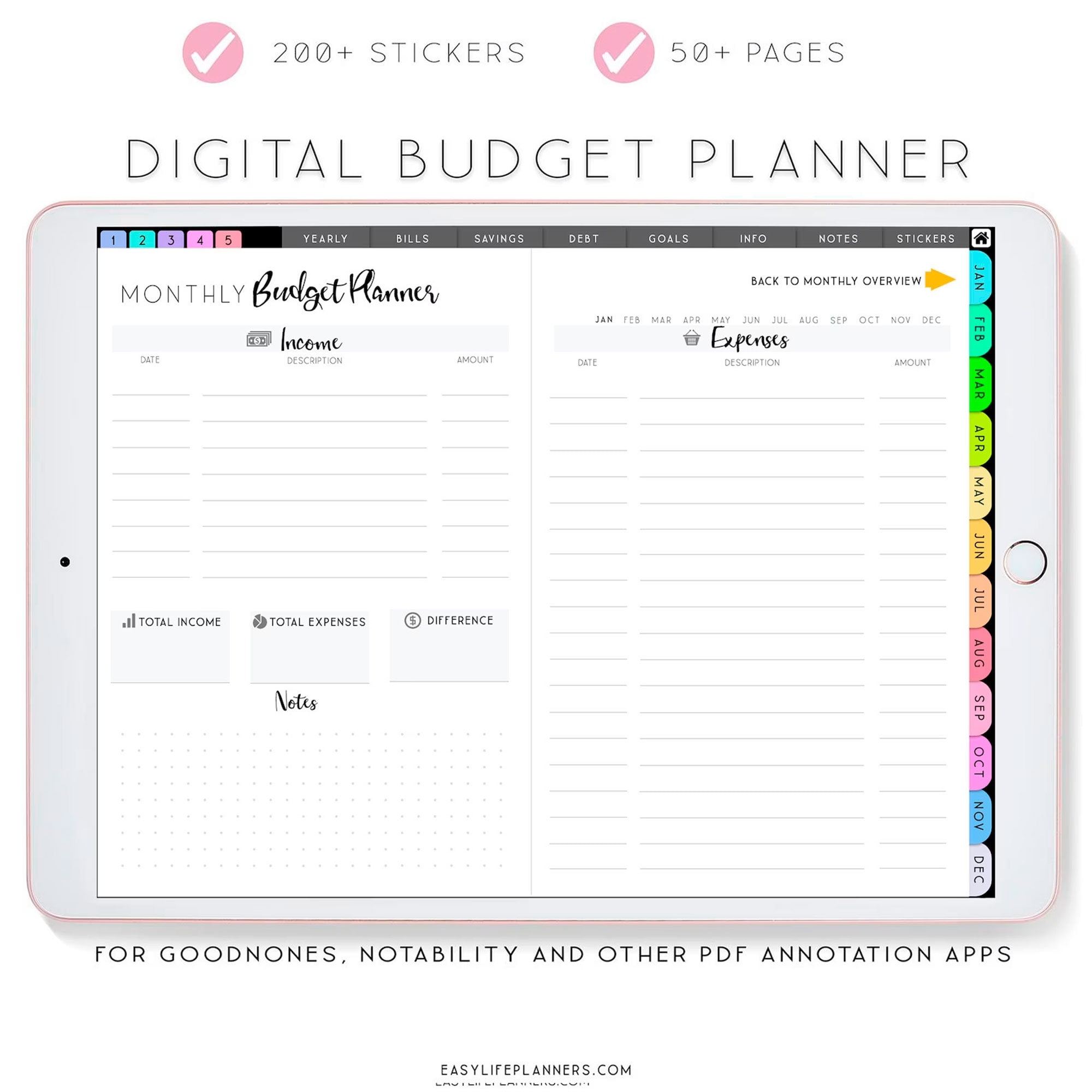 Digital Budget Planner IPad Planner Goodnotes Planner Notability  Digital Budget Planner IPad Planner Goodnotes Planner Notability