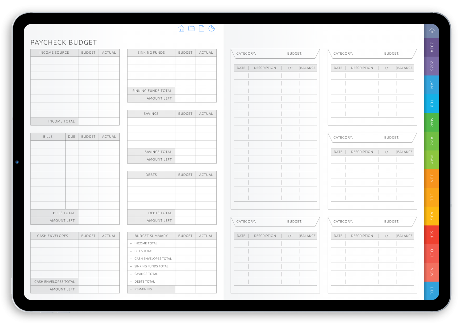 Free Downloadable Budget Template For Ipad