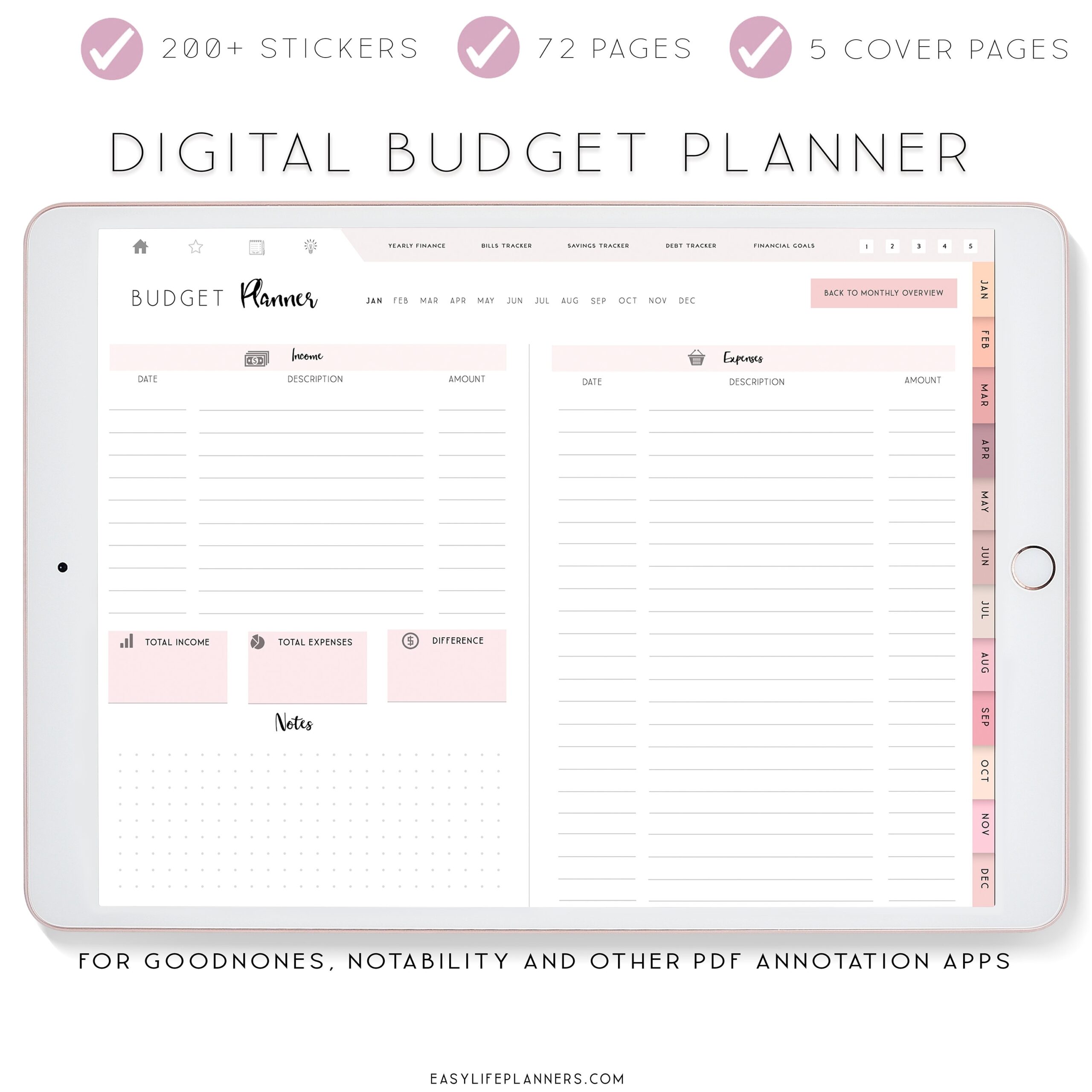 Digital Planner Notability Planner Xodo Digital Planner Budget Planner Goodnotes Planner IPad Planner Goodnotes Template Etsy Australia