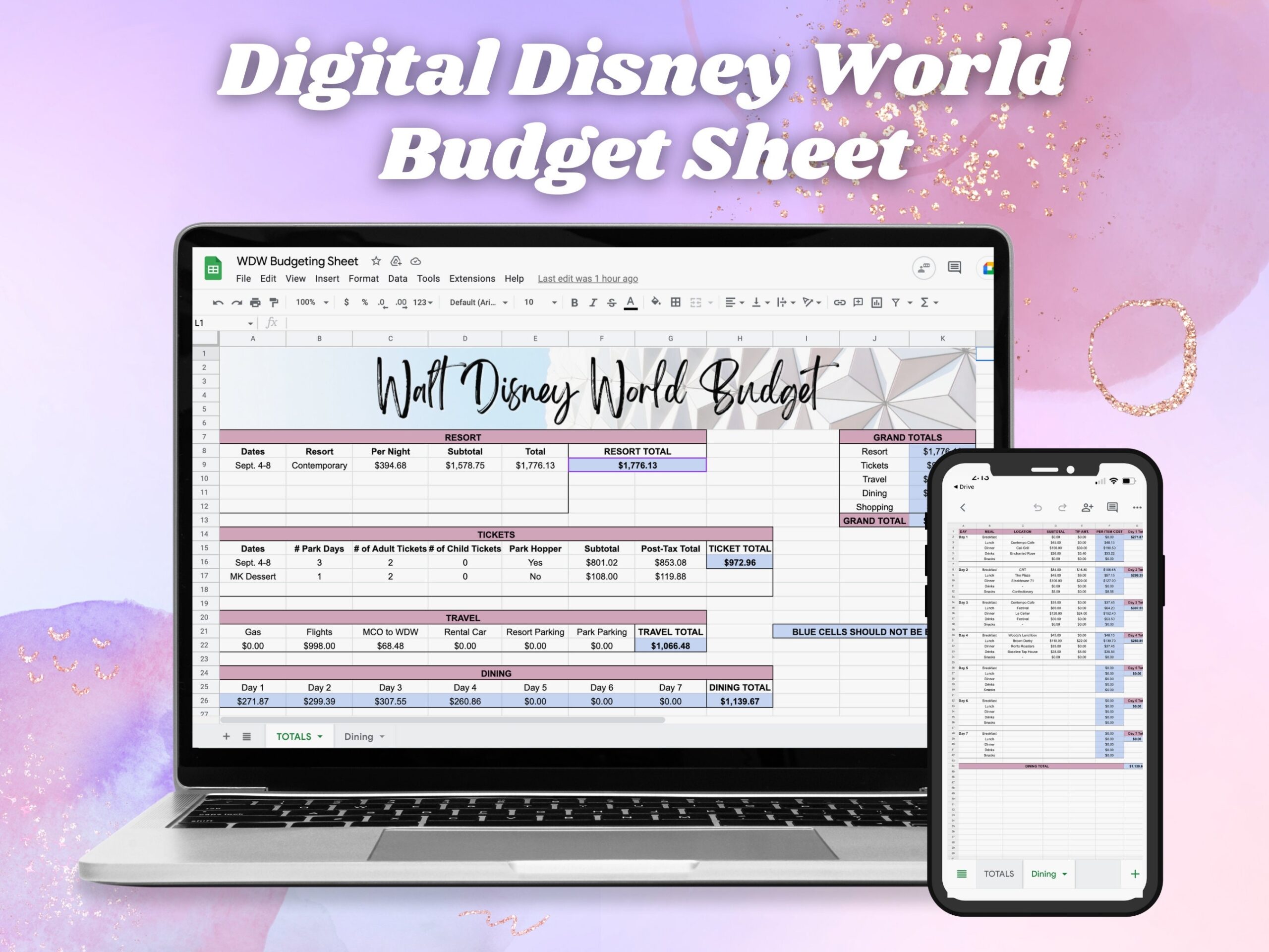 Digital WDW Budget Template Etsy Digital WDW Budget Template Etsy