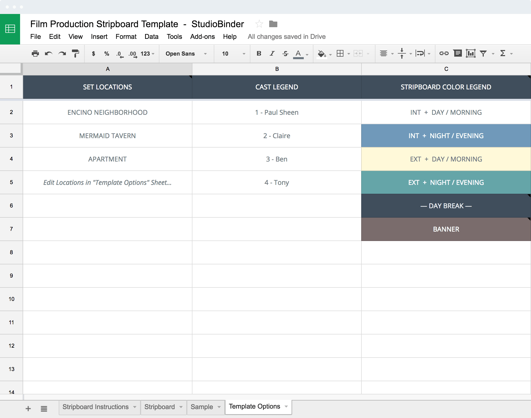 Studiobinder Budget Template