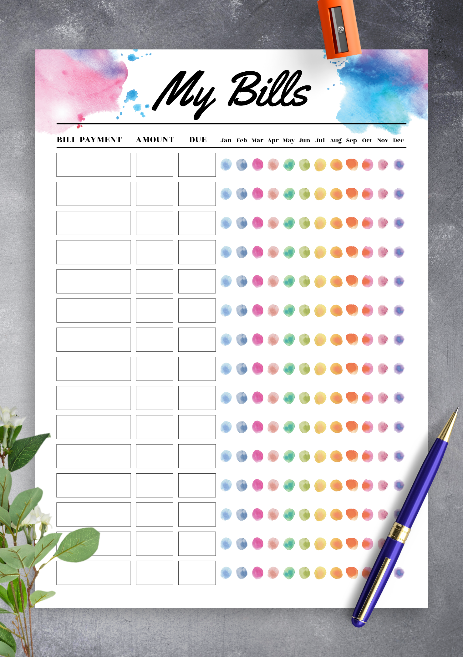 Budget Bill Template