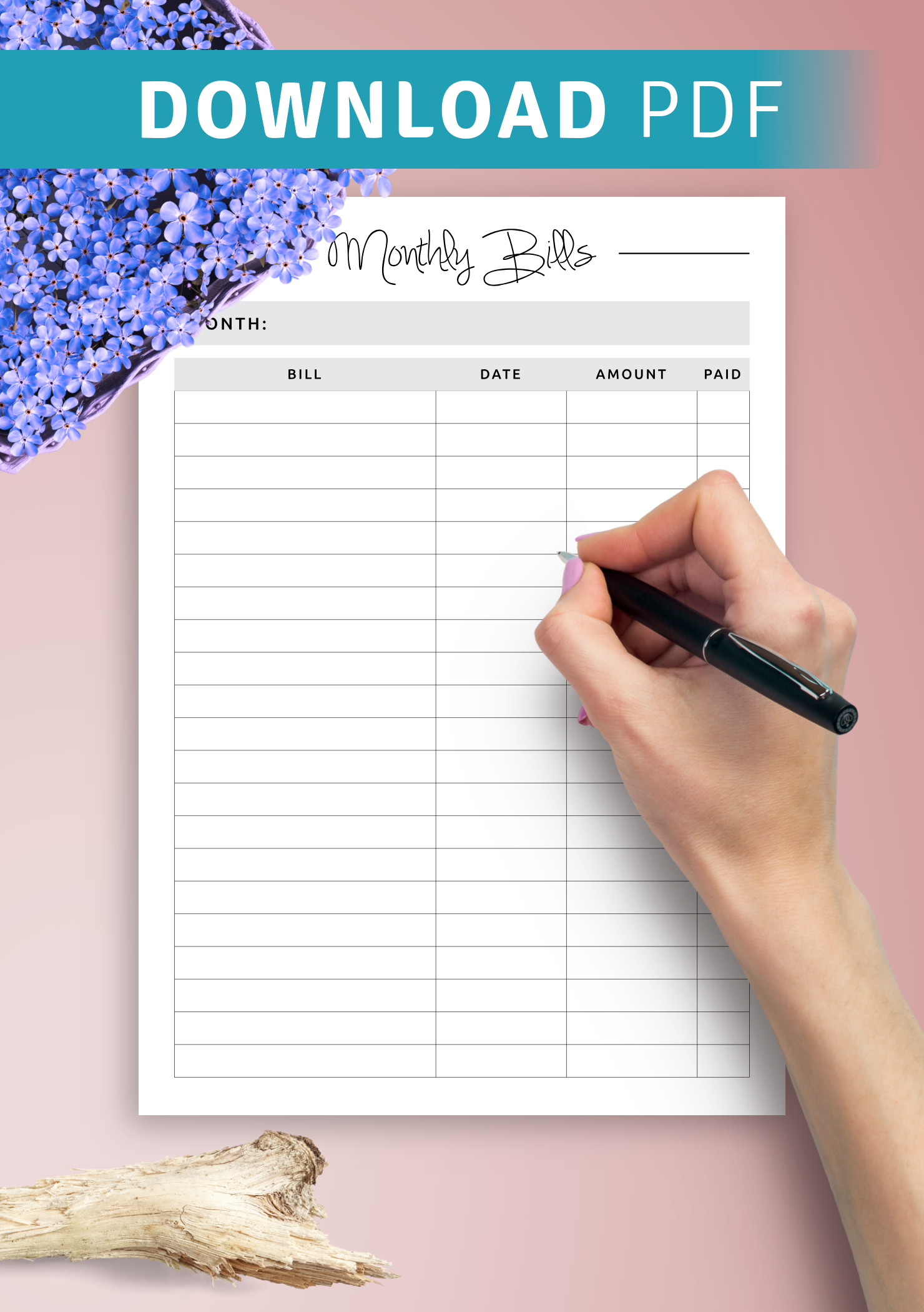 Handwritten Budget Template