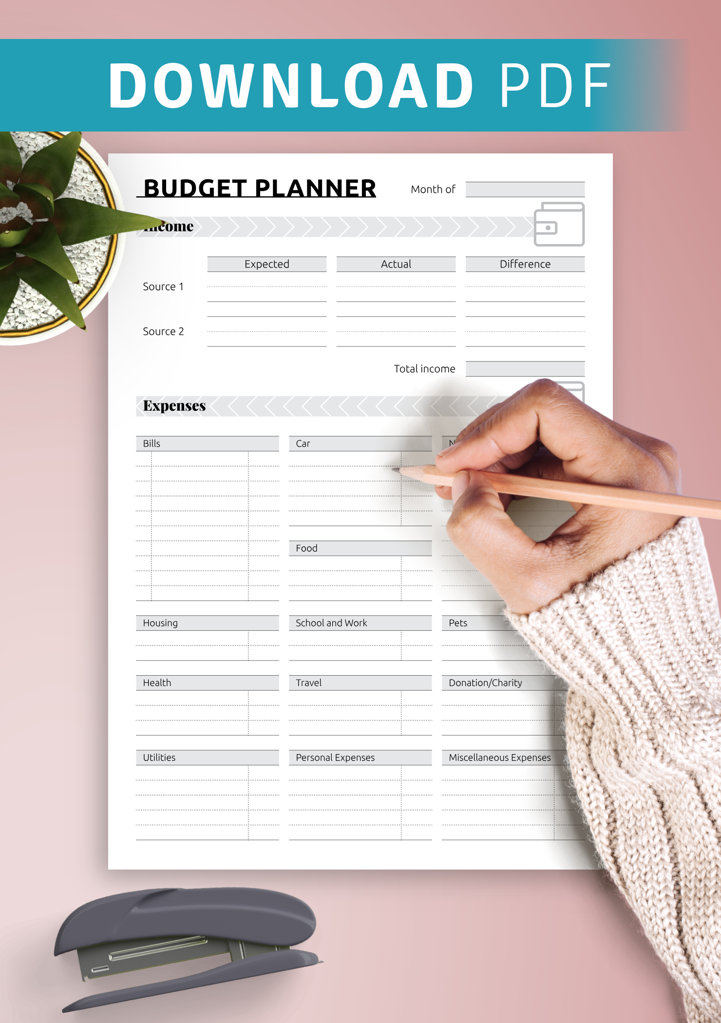 Simple Monthly Budget Template Free Printable Simple Monthly Budget Template Free Printable