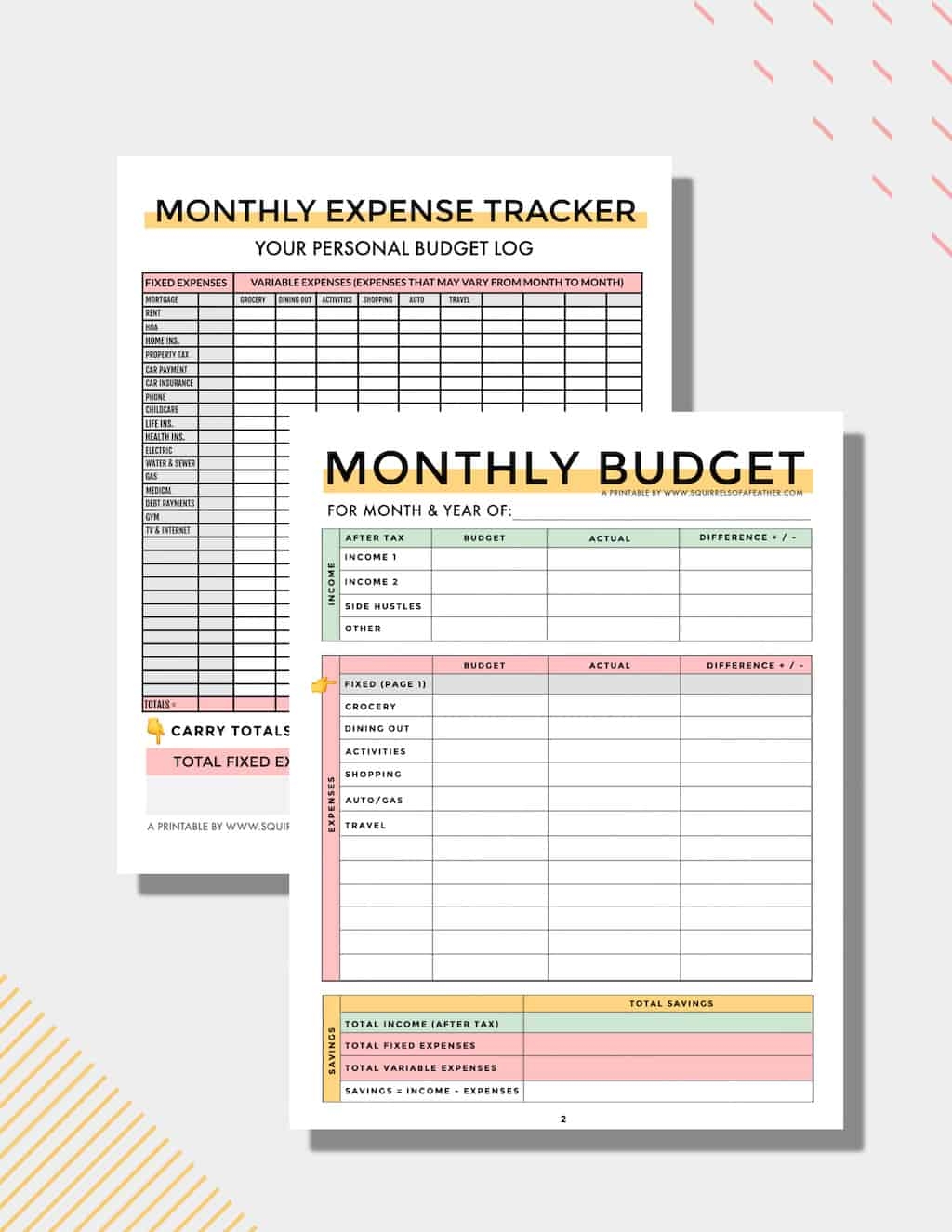 Budget Template Printable Free Pdf