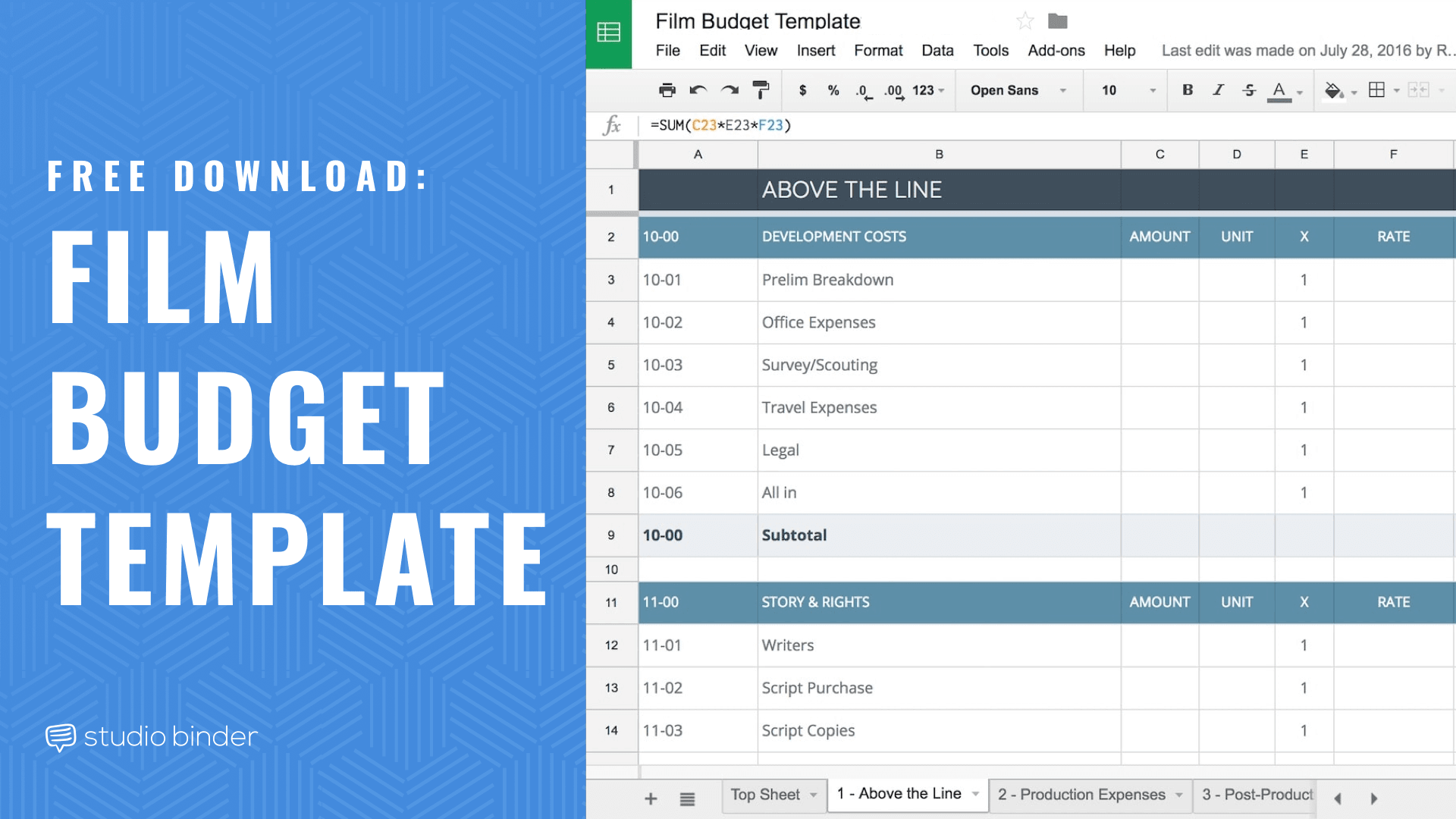 Download Your FREE Film Budget Template For Film U0026 Video Production