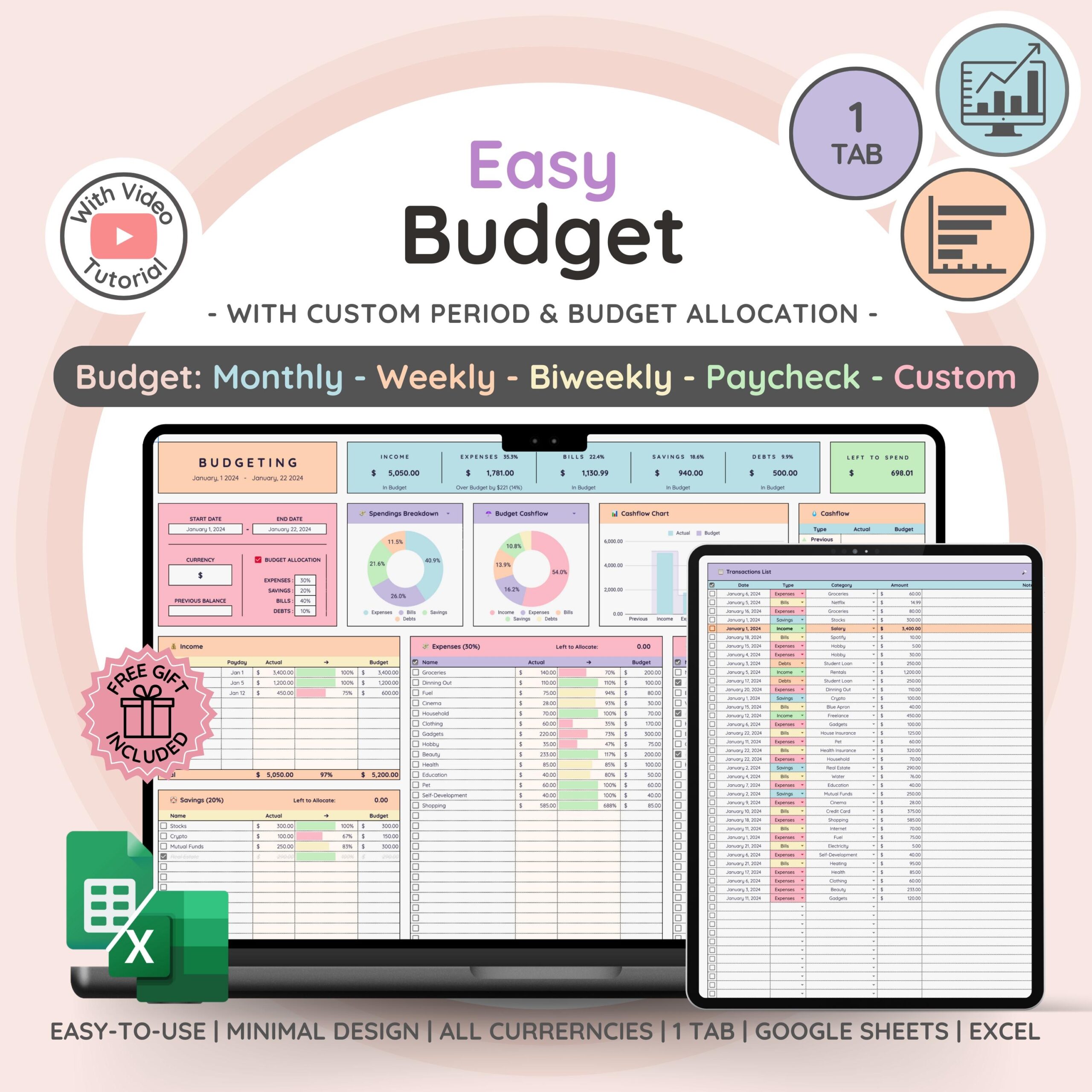 Budgetnista Budget Template