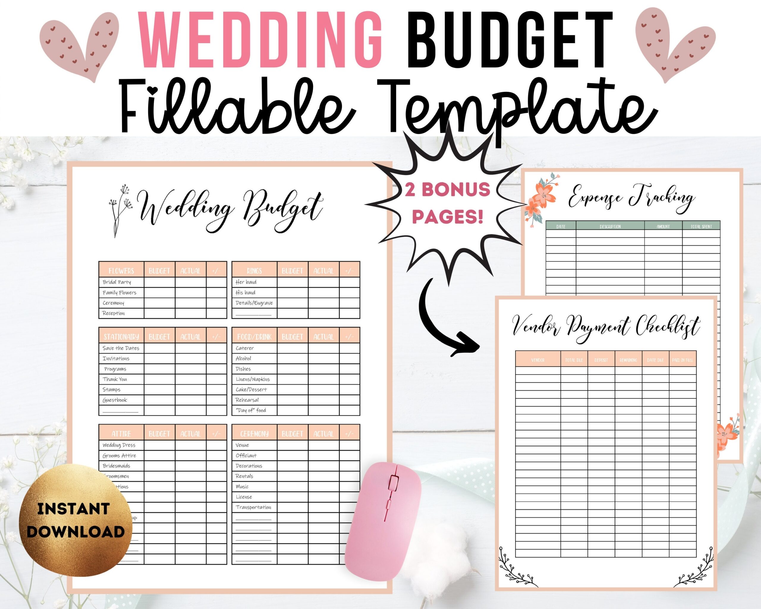Wedding Budget Template Printable