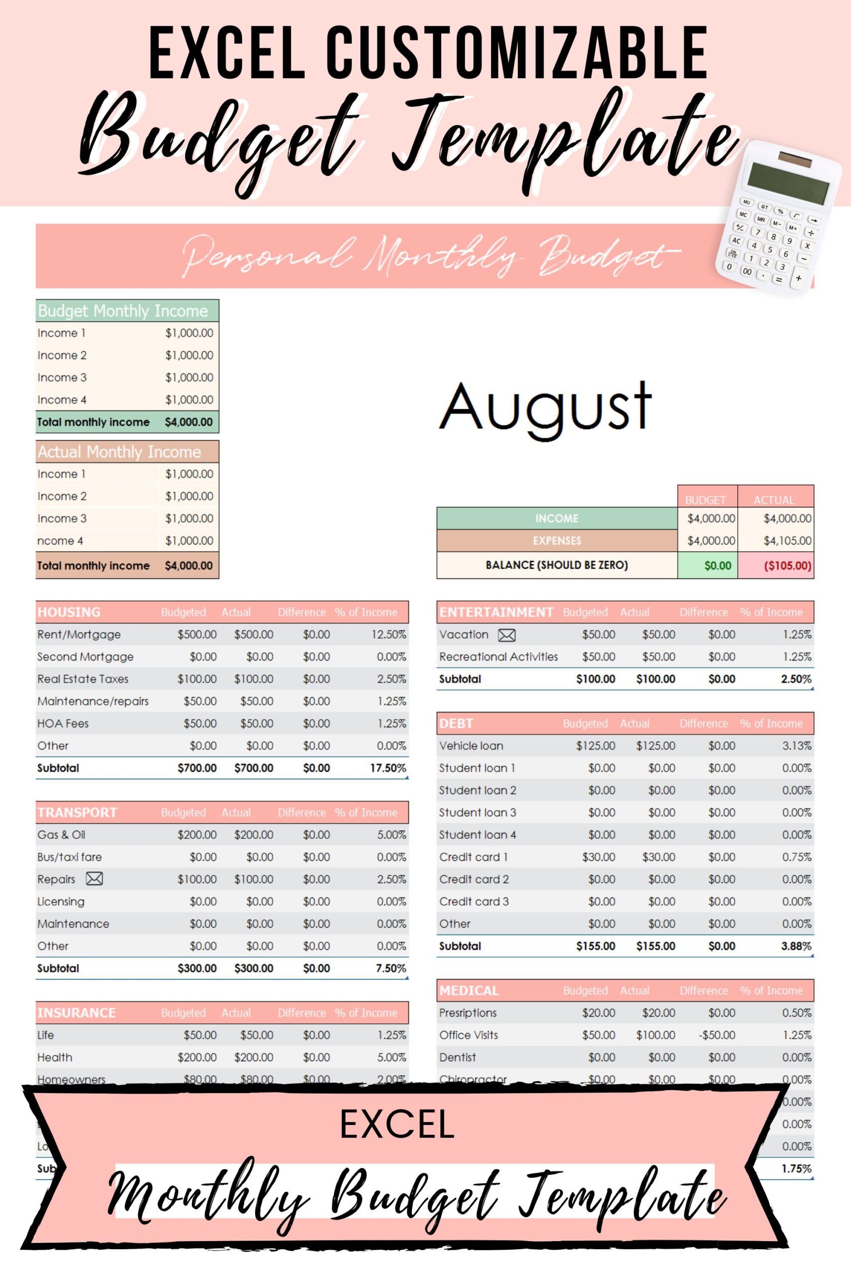 Excel Budget Template Excel Budget Spreadsheets Excel Gift Excel Budget Template Excel Budget Spreadsheets Excel Gift