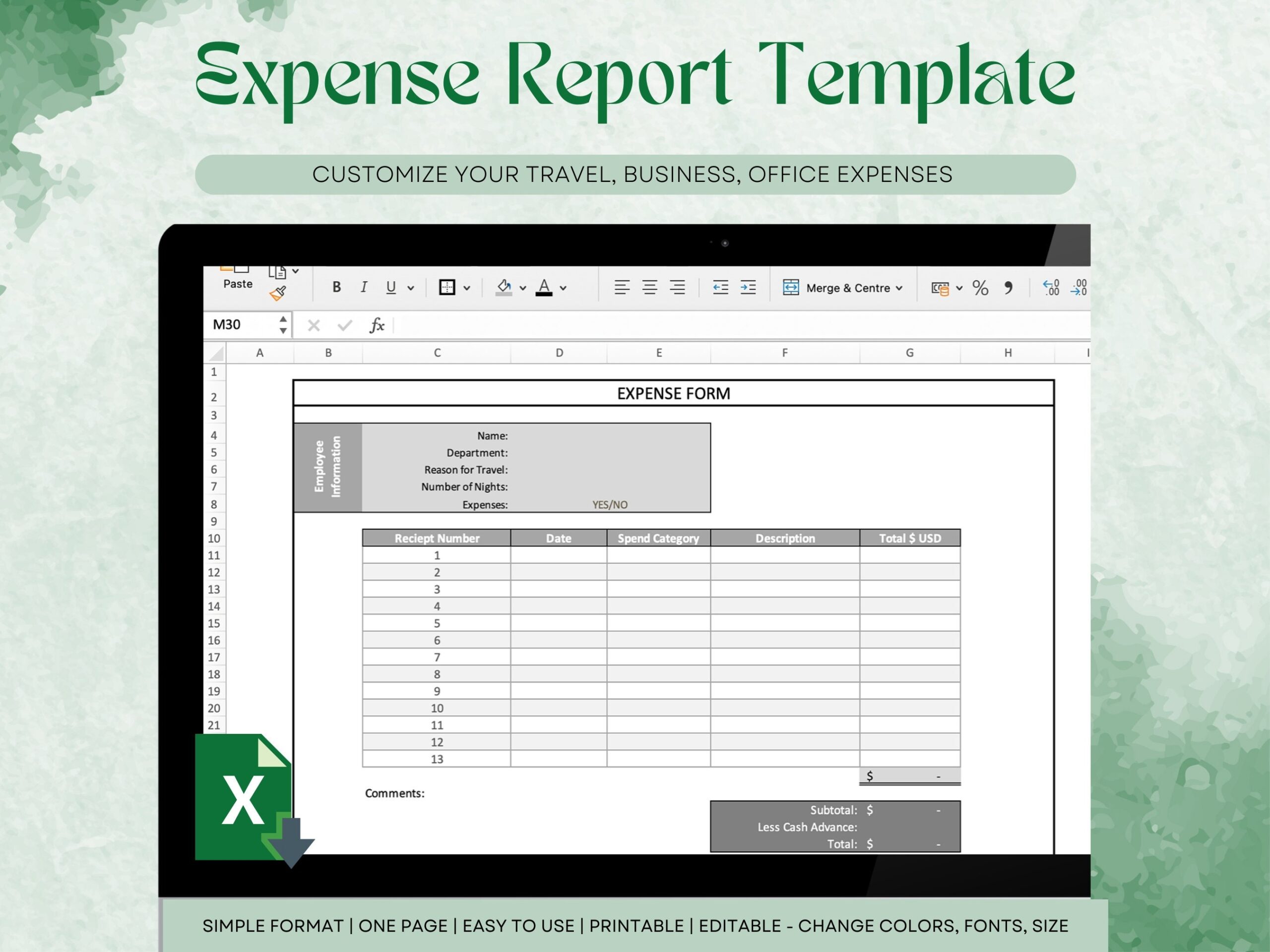 T&E Budget Template