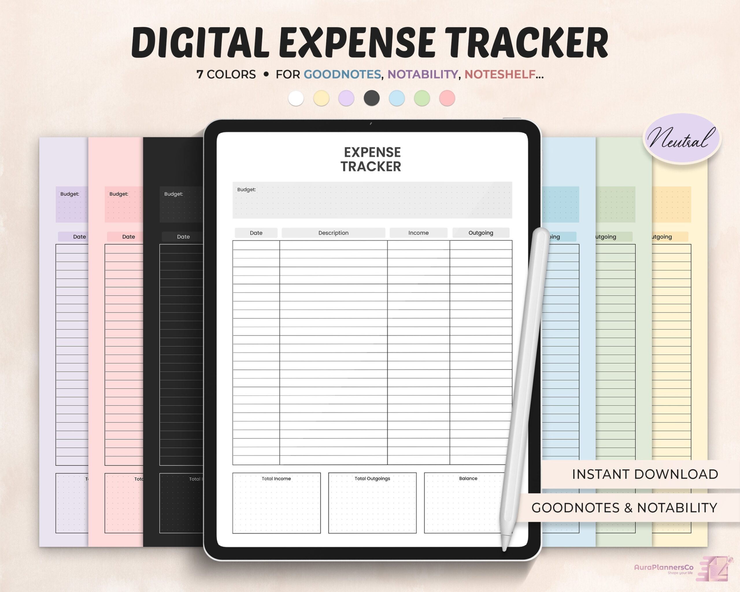 Budget Tracker Template Goodnotes