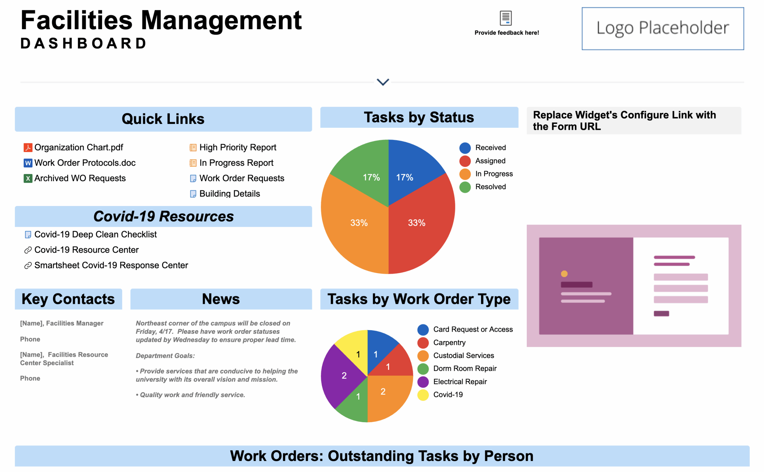Facilities Management Template Set Smartsheet
