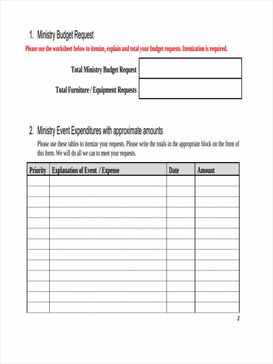 FREE 10 Church Budget Form Samples PDF MS Word Google Docs Excel