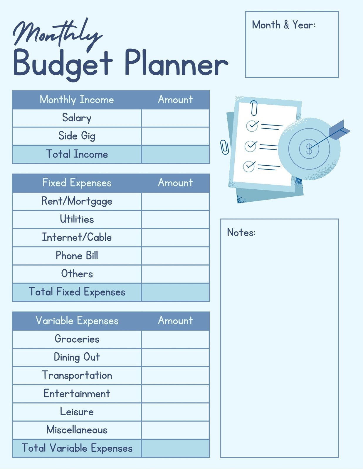 Free And Customizable Budget Templates
