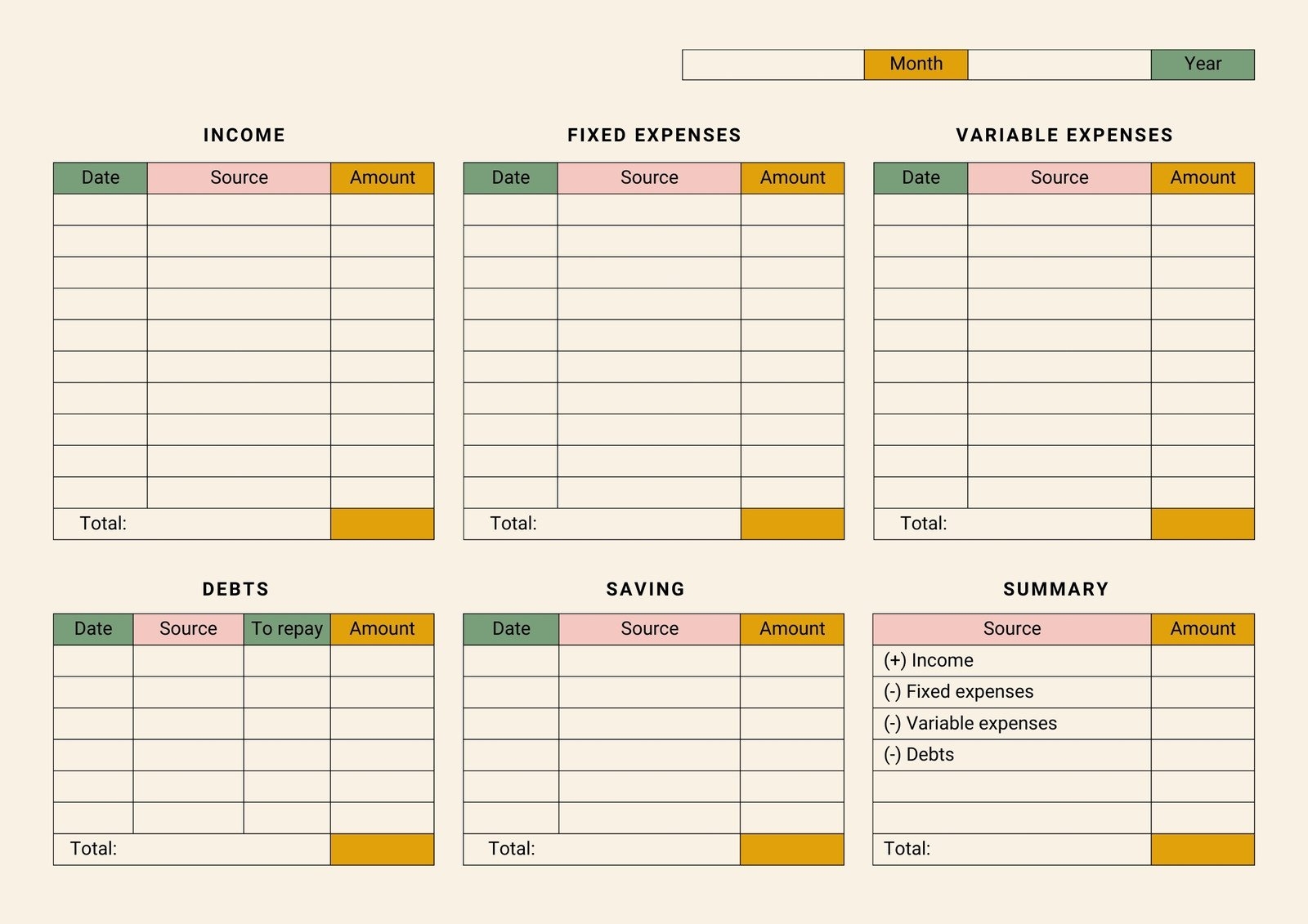 Free And Customizable Budget Templates