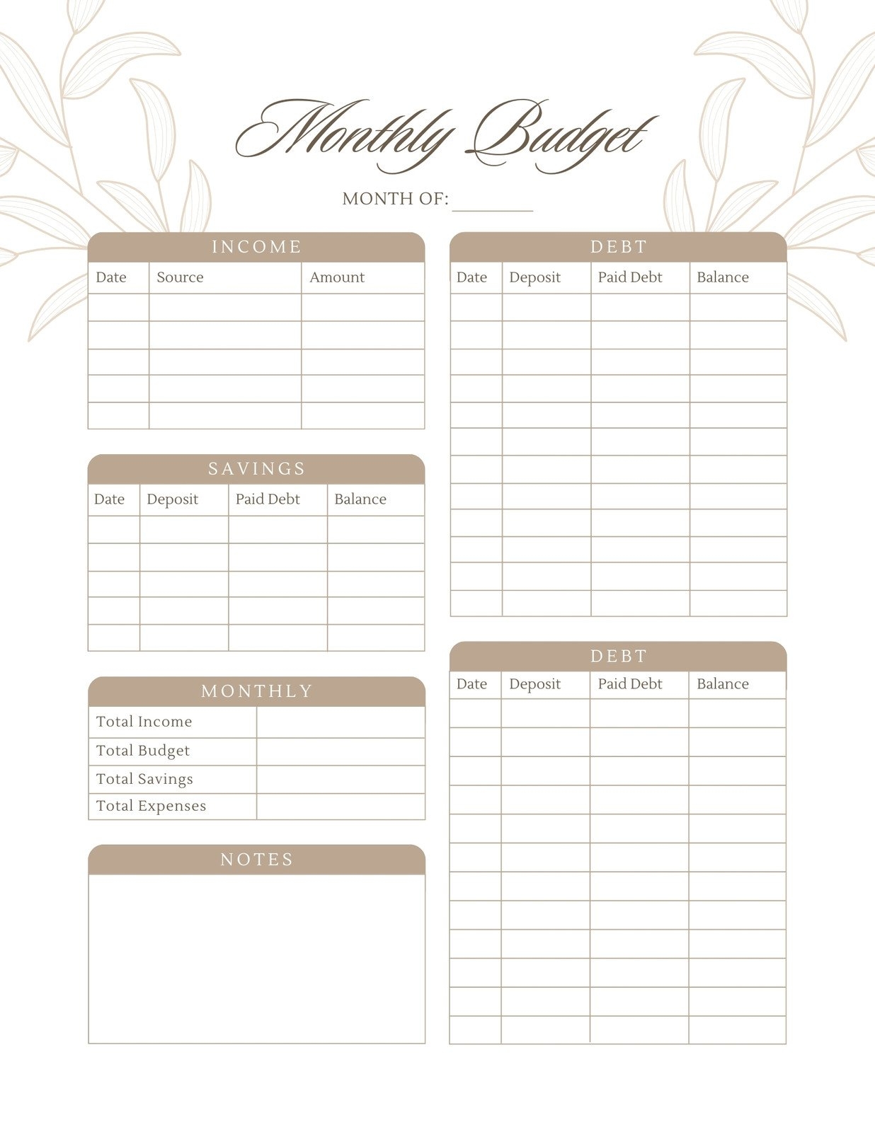 Canva Budgeting Template
