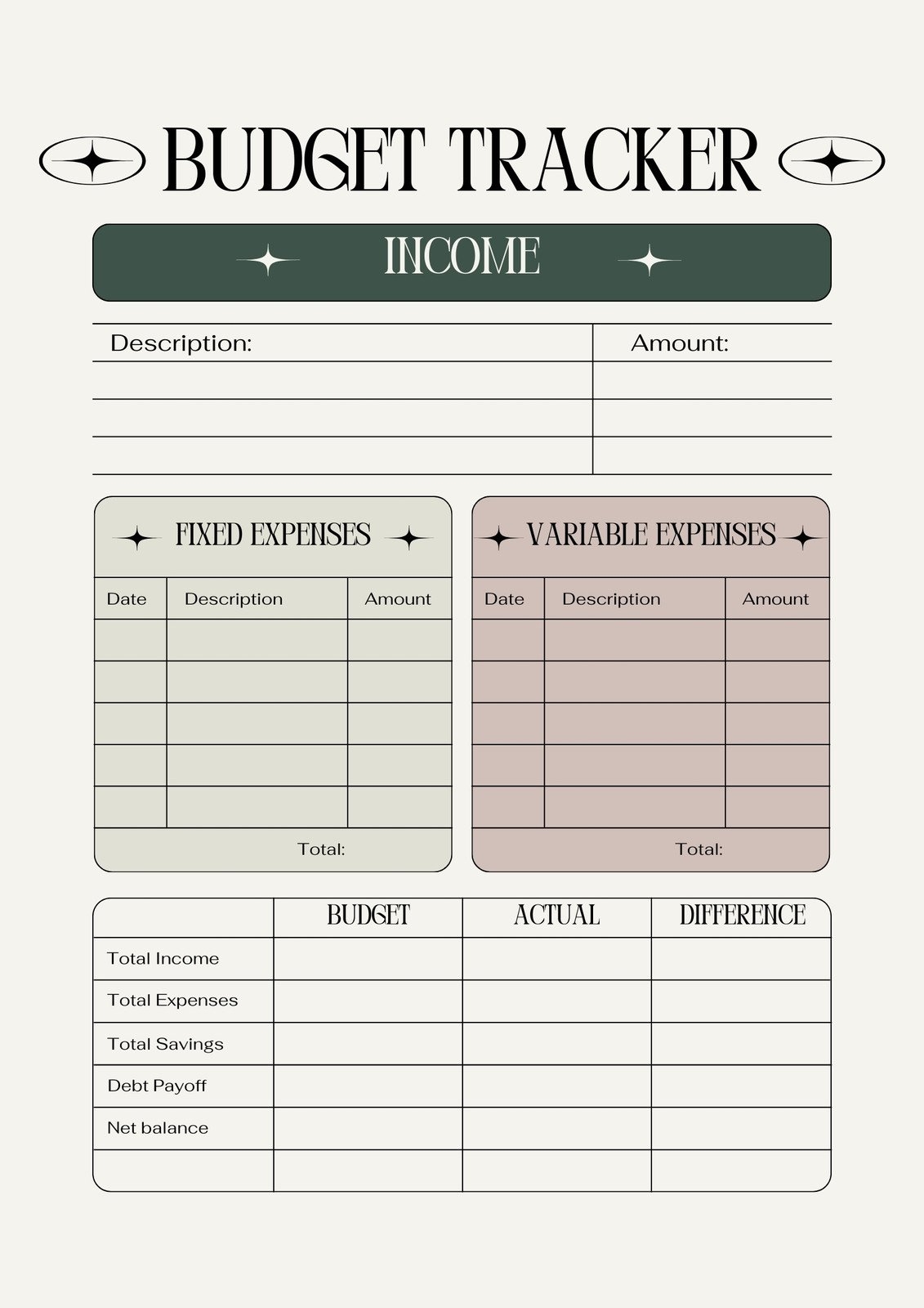 Free And Customizable Budget Templates