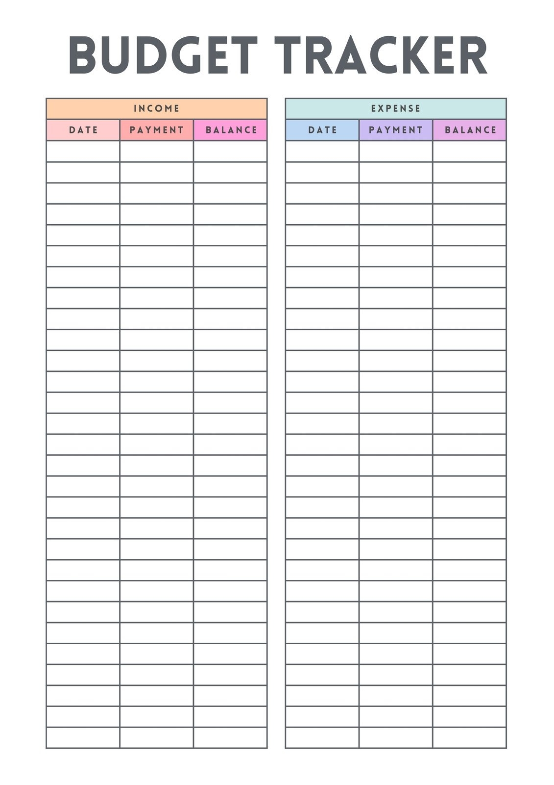 Daily Budget Tracker Template