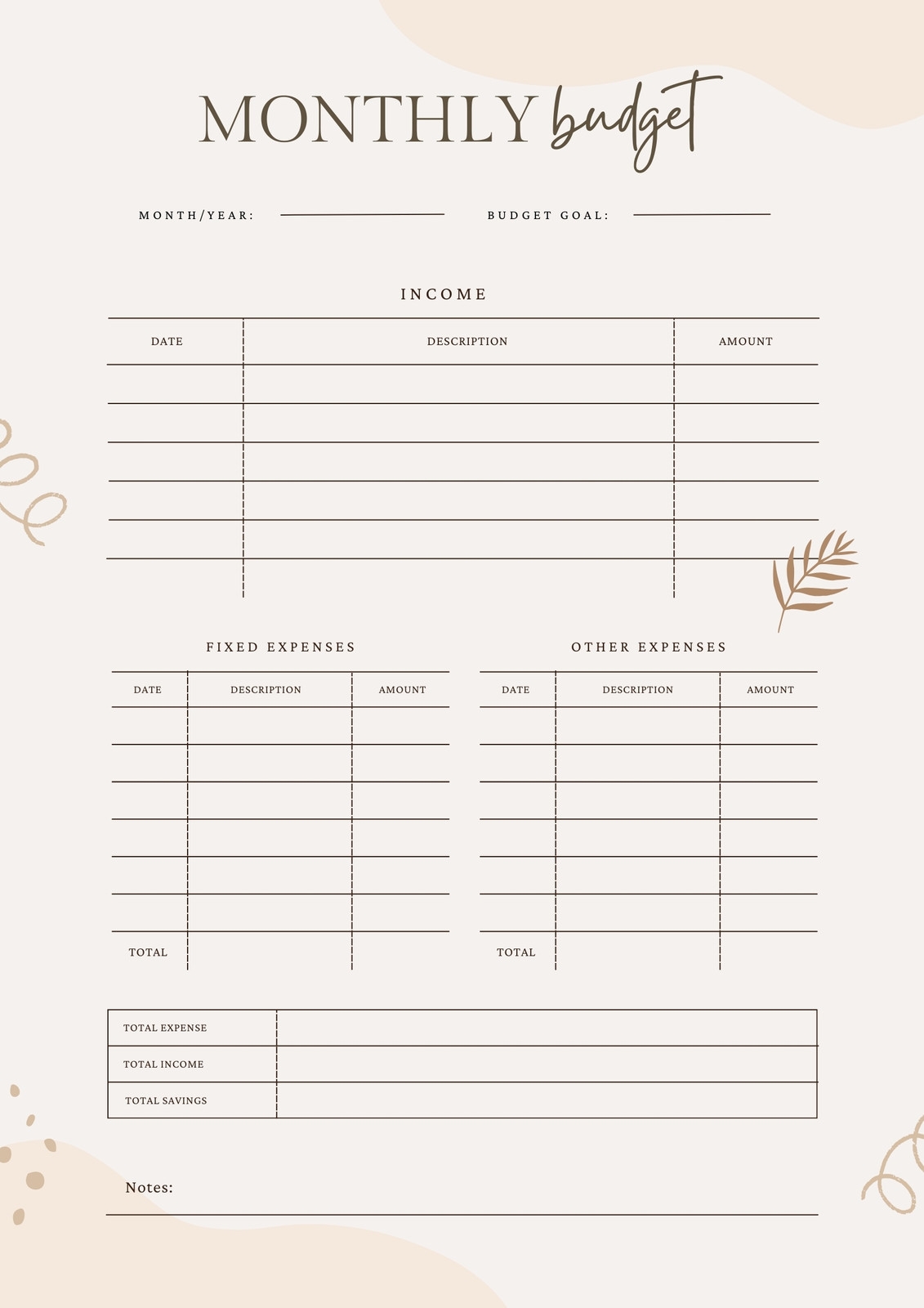 Free And Customizable Budget Templates