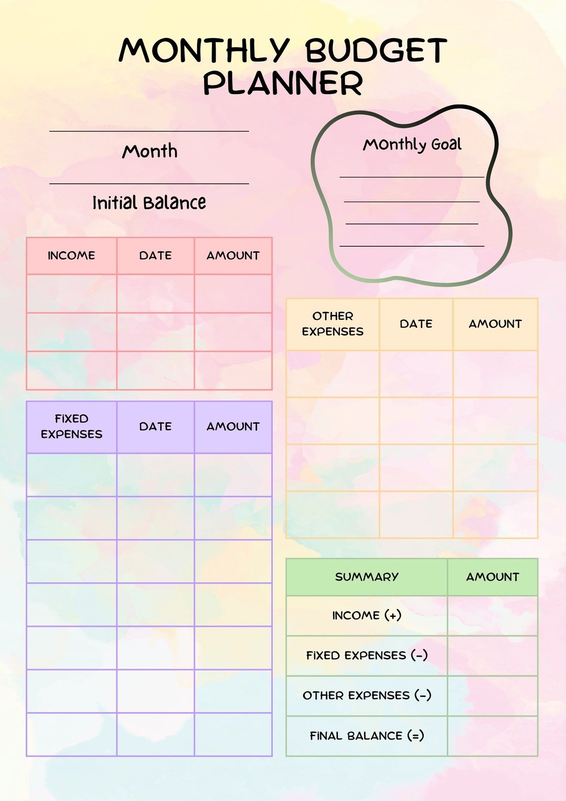 Free And Customizable Budget Templates Worksheets Library