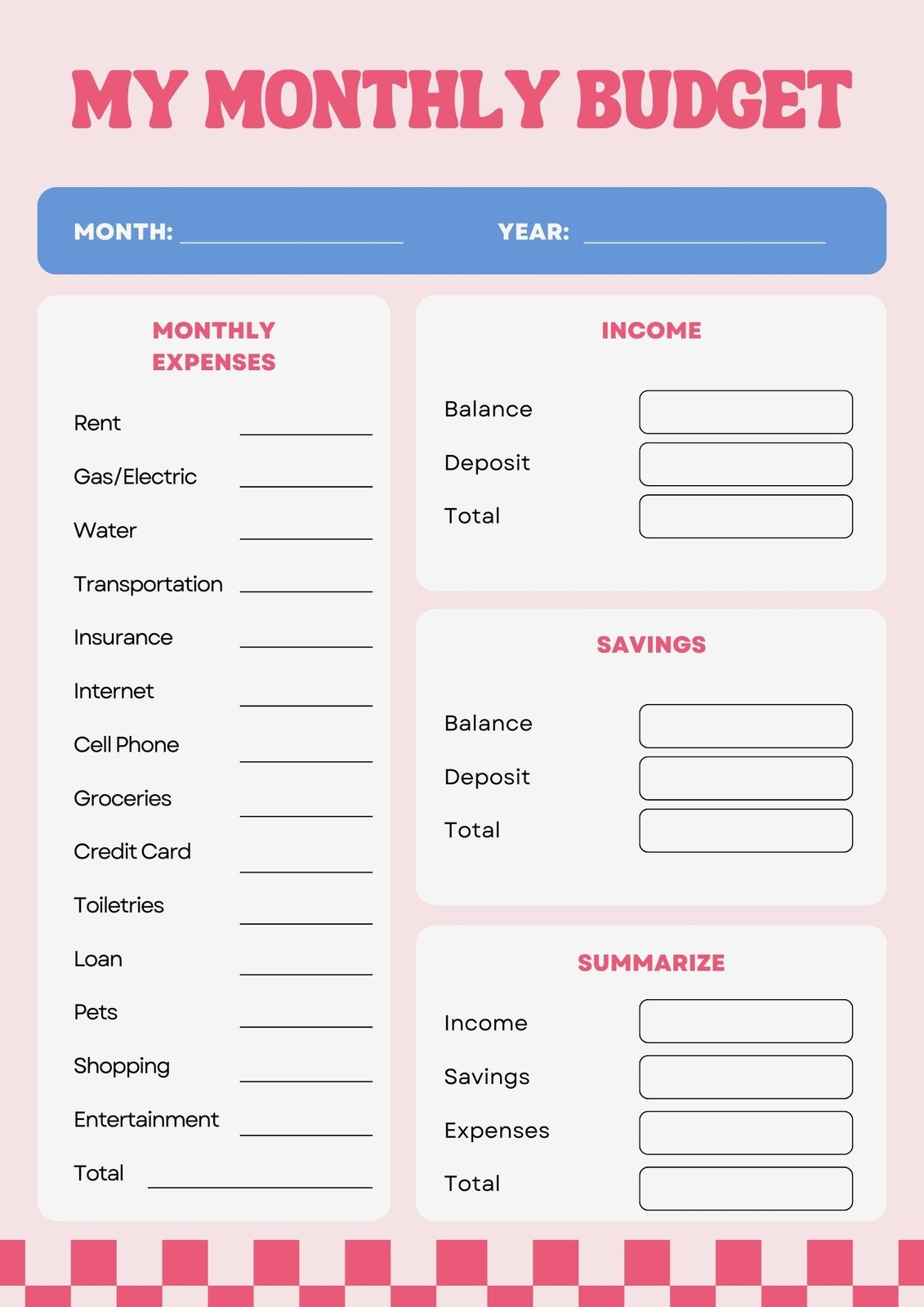 Free And Customizable Budget Templates Worksheets Library