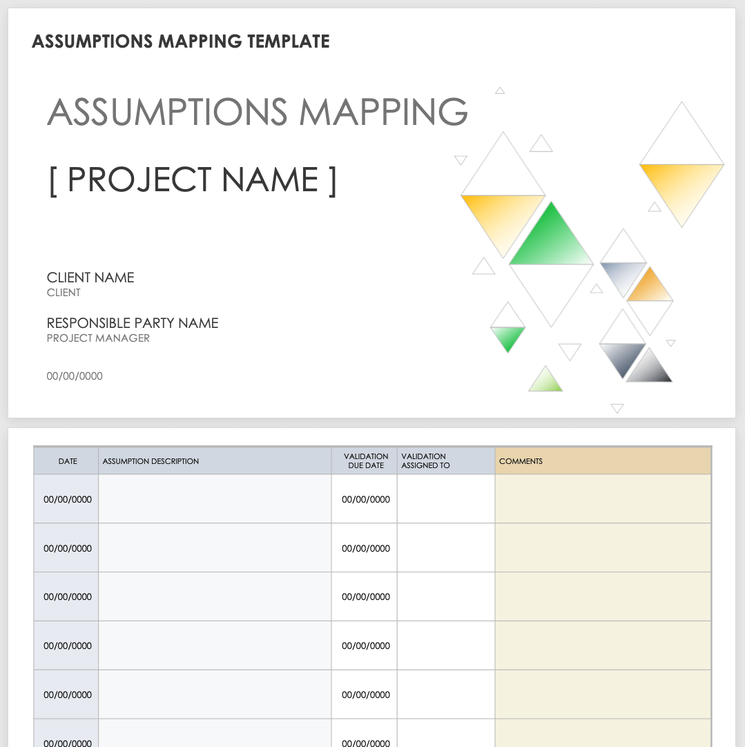 Free Assumption Templates Smartsheet