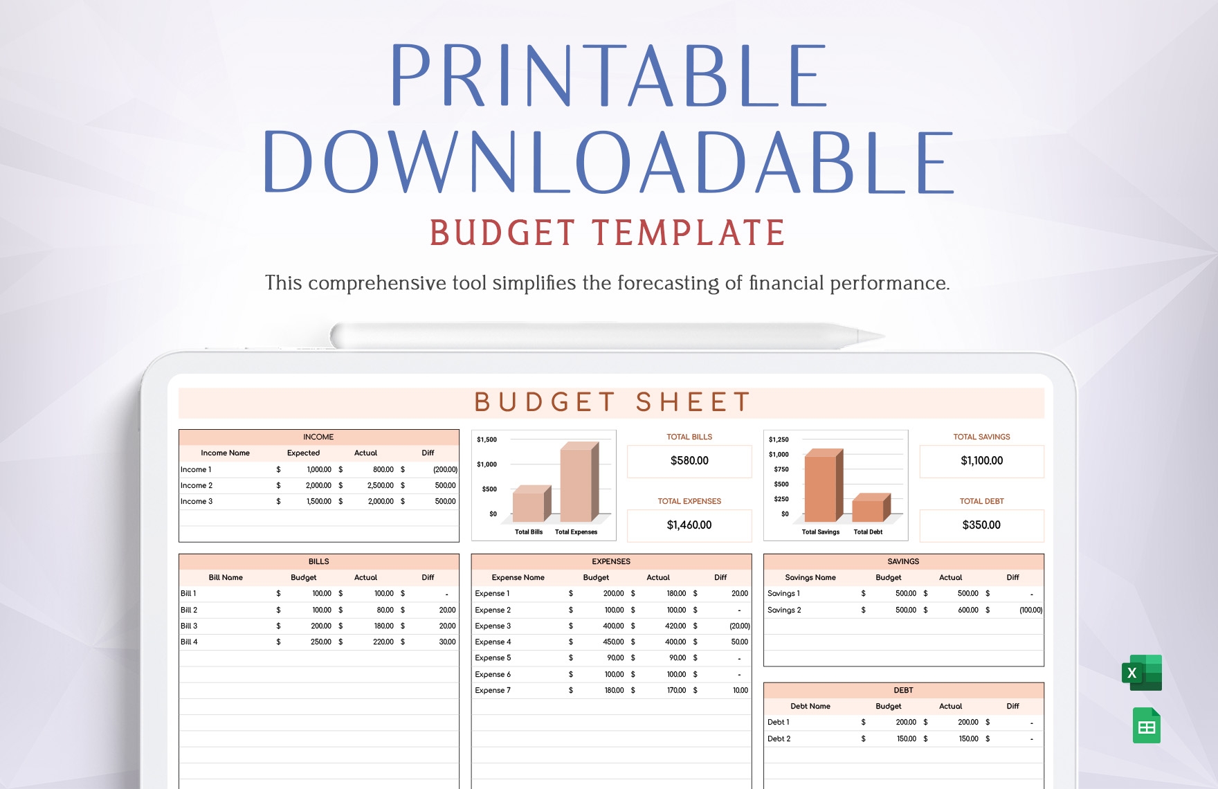 Free Budget Templates In Excel To Download