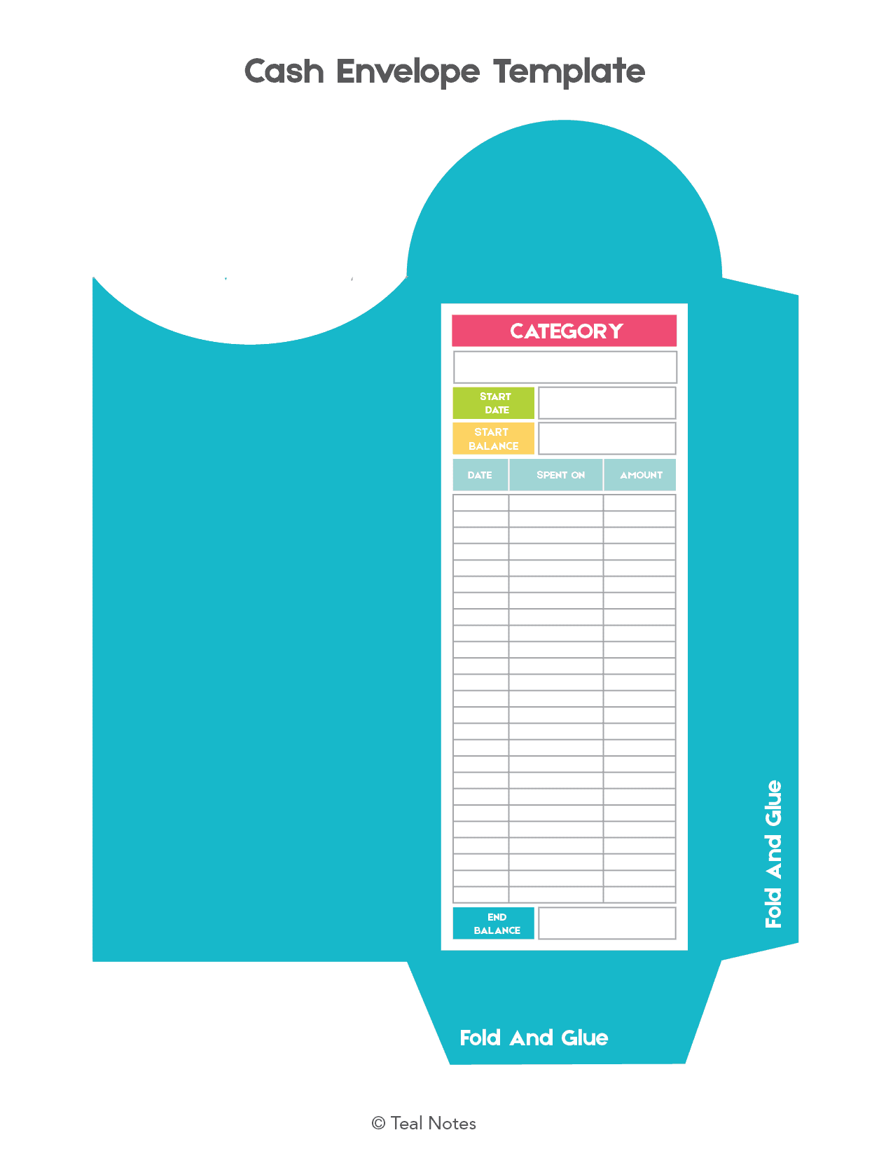 Free Printable Vertical Budget Envelope Template