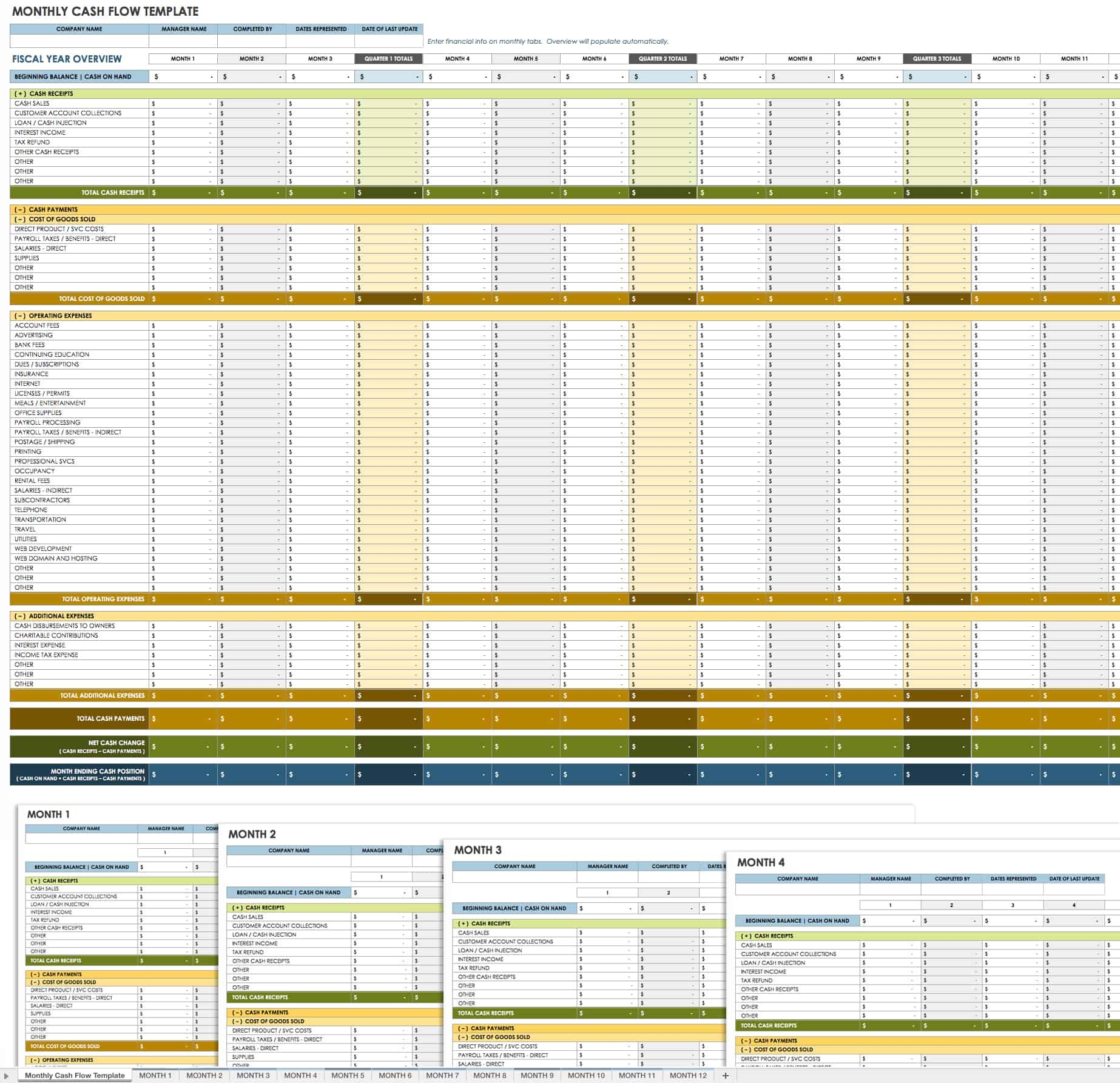 Free Cash Flow Statement Templates Smartsheet