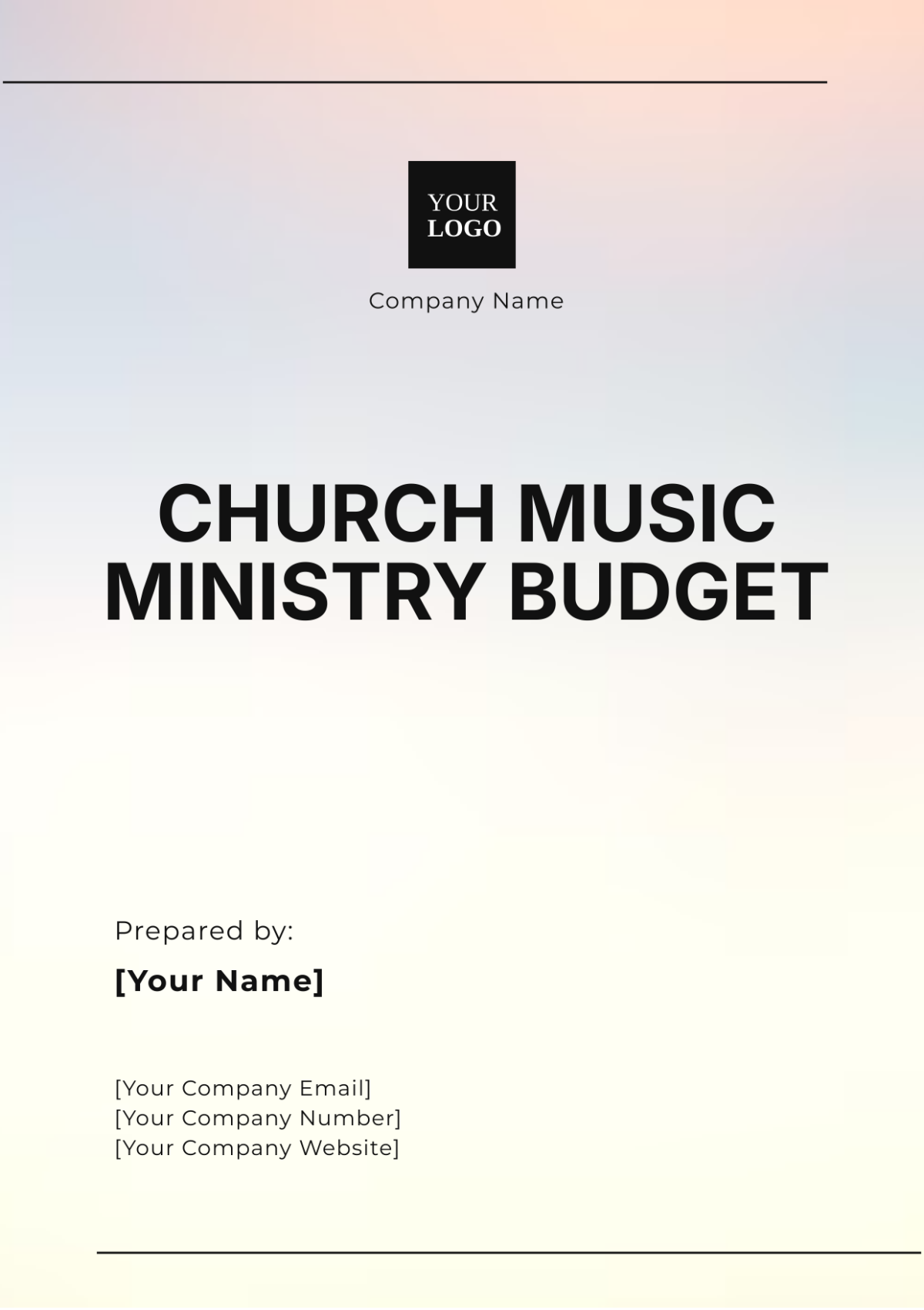 Free Church Music Ministry Budget Template To Edit Online