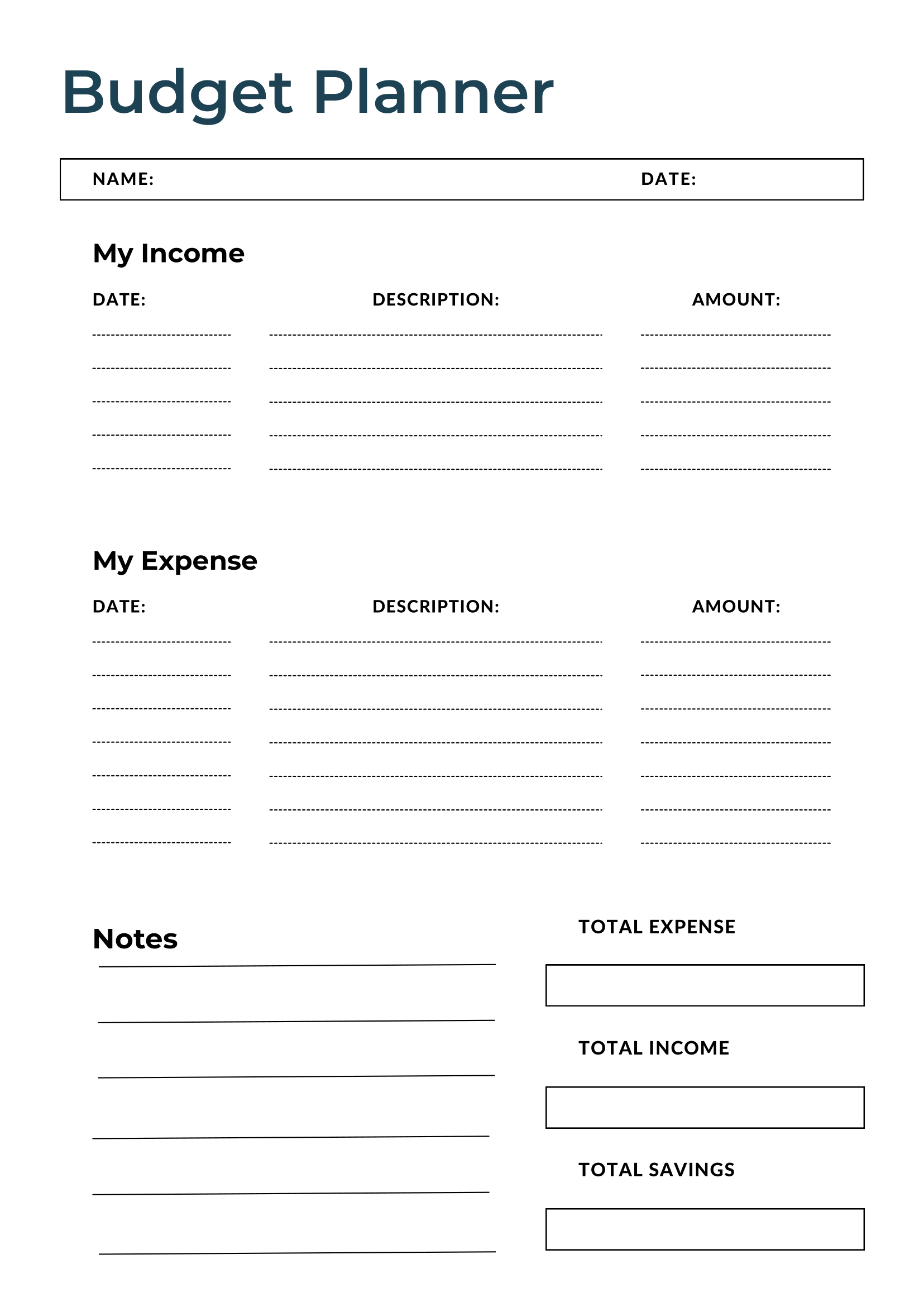 Budget Template Pdf Free Download