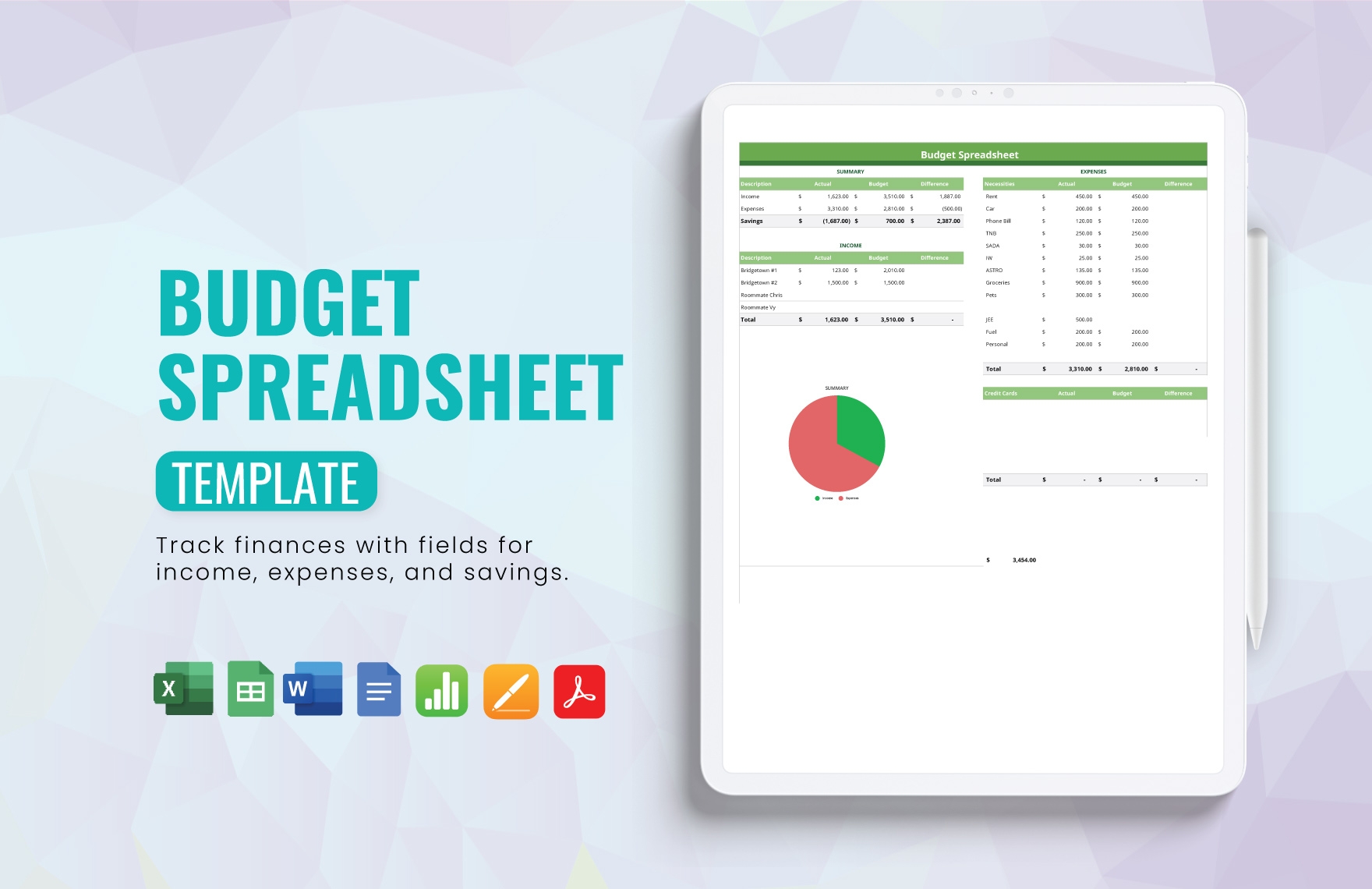 Free Editable Budget Templates In Apple Numbers To Download
