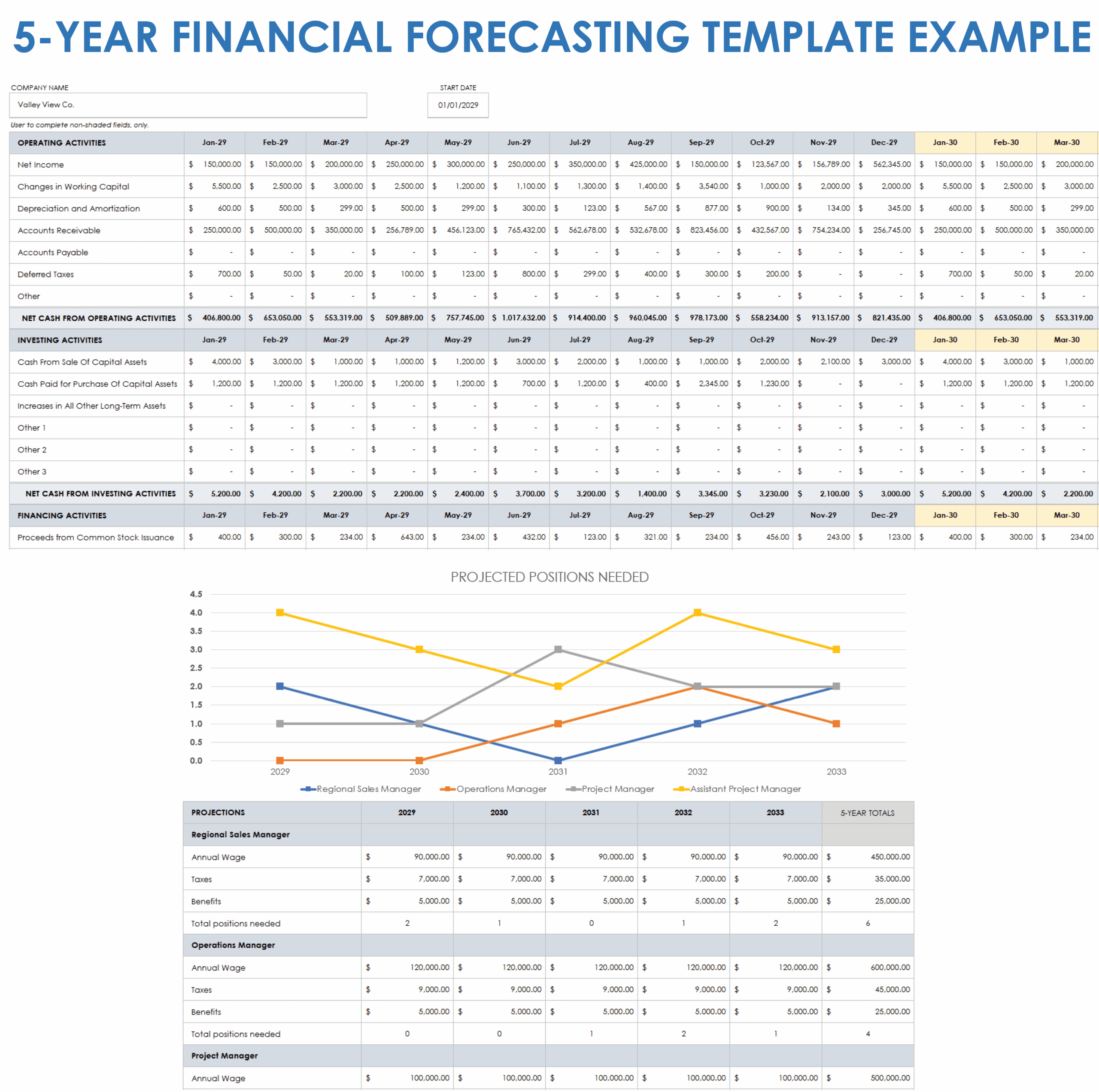 5 Year Budget Projection Template