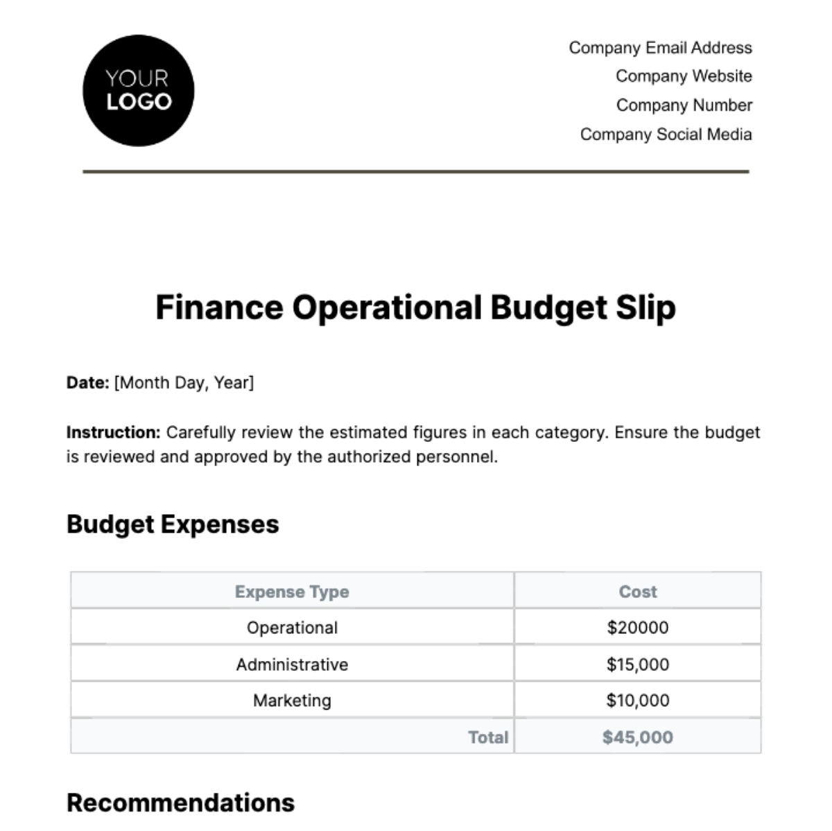 Free Fire Department Budget Justification Template To Edit Online