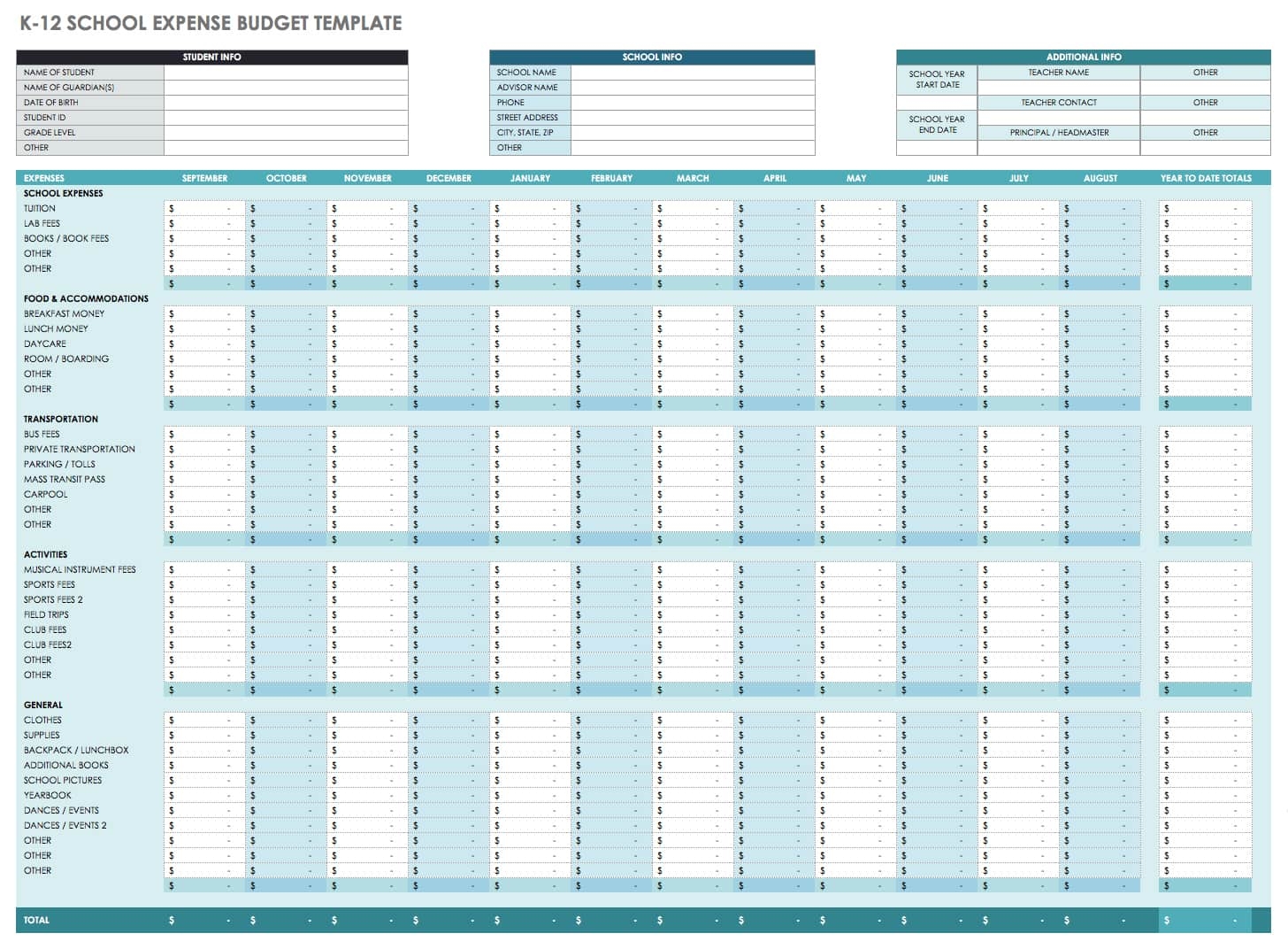 Home Budget Worksheet Template Free