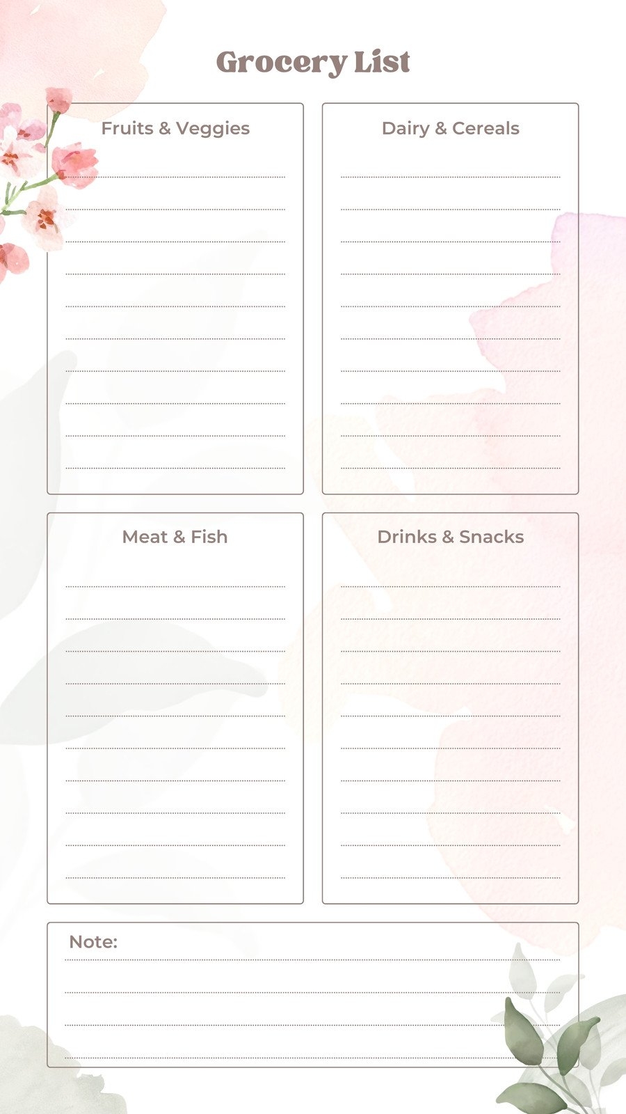 Grocery Budget Template Free