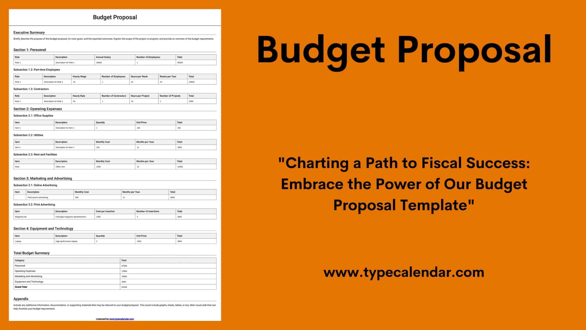 Budget Recommendation Template