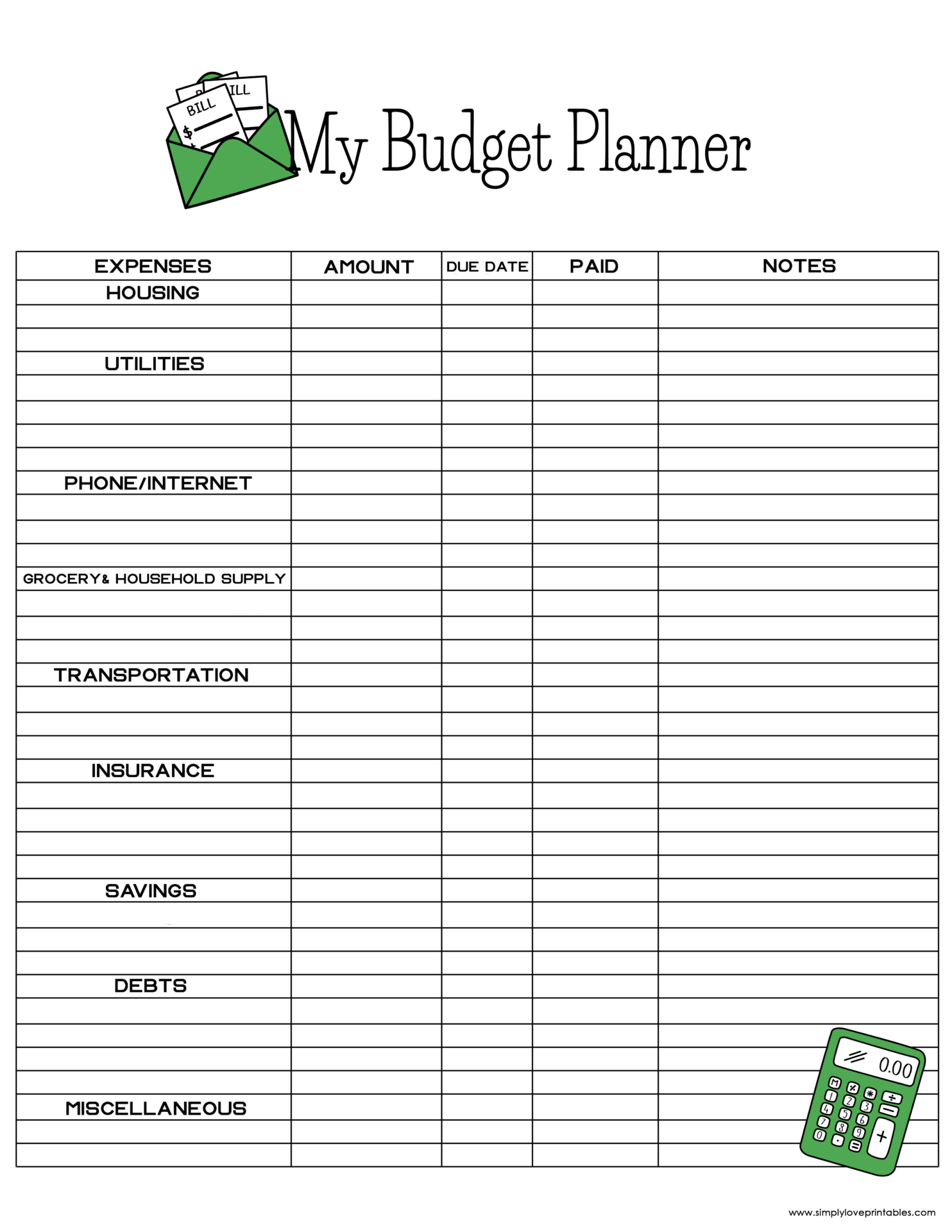Budget Outline Template Free