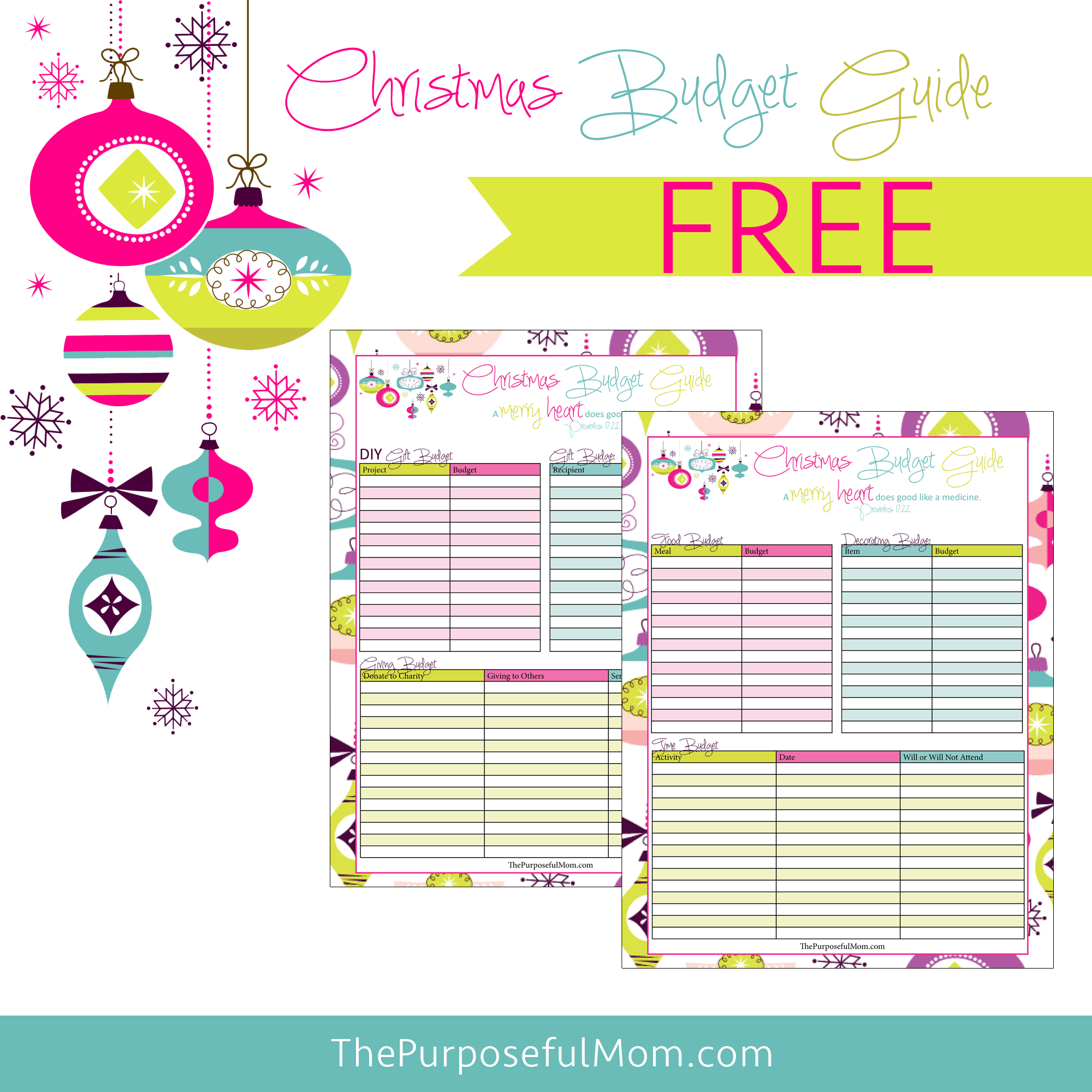Free Printable Christmas Budget Planner The Purposeful Mom