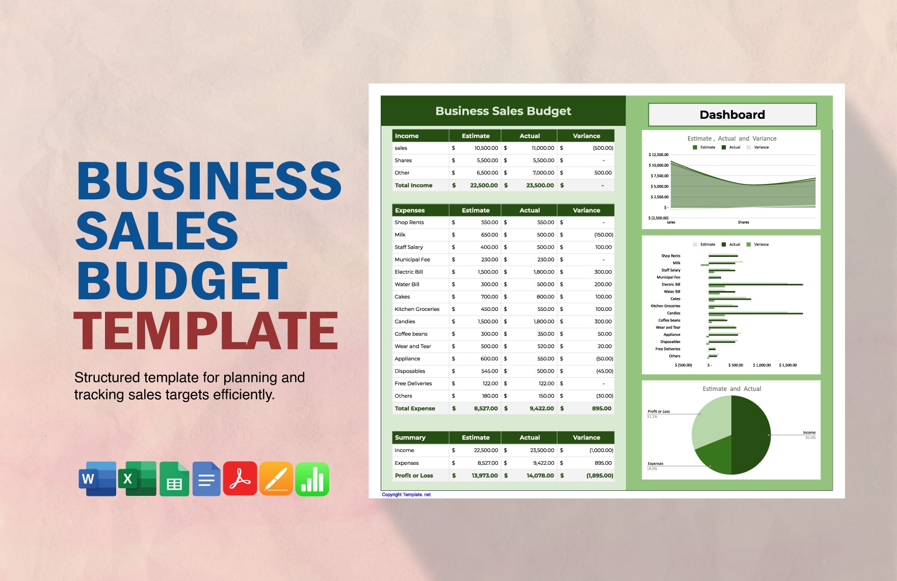 Free Sales Budget Templates Editable And Printable