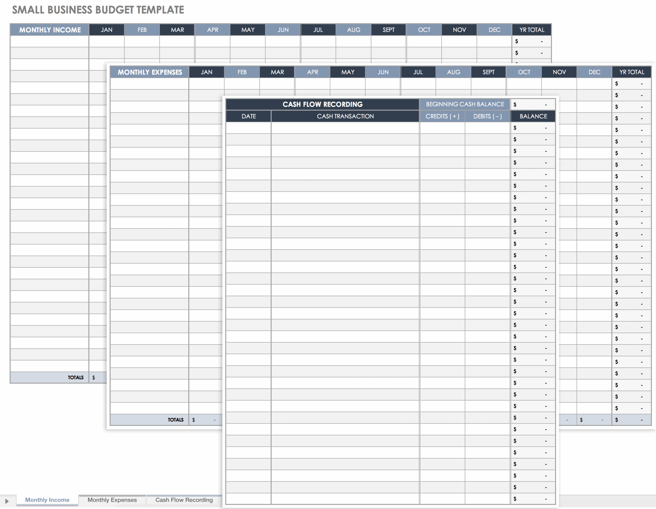 Printable Free Small Business Budget Template