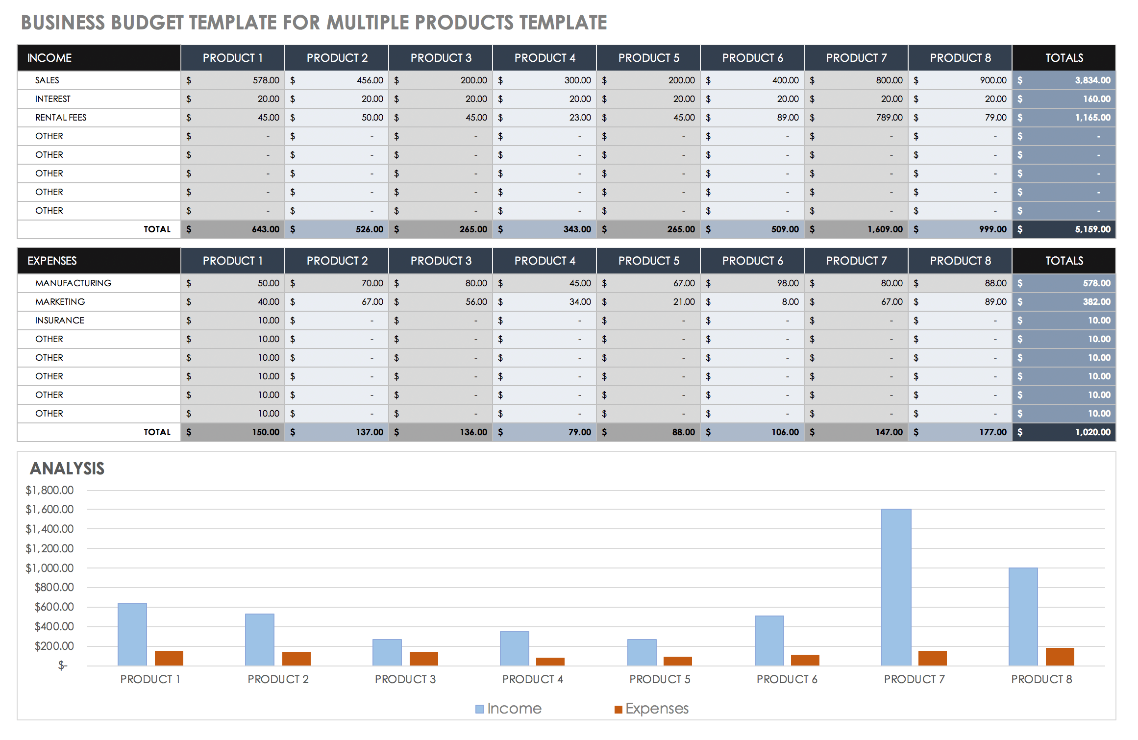 Business Budget Forecast Template
