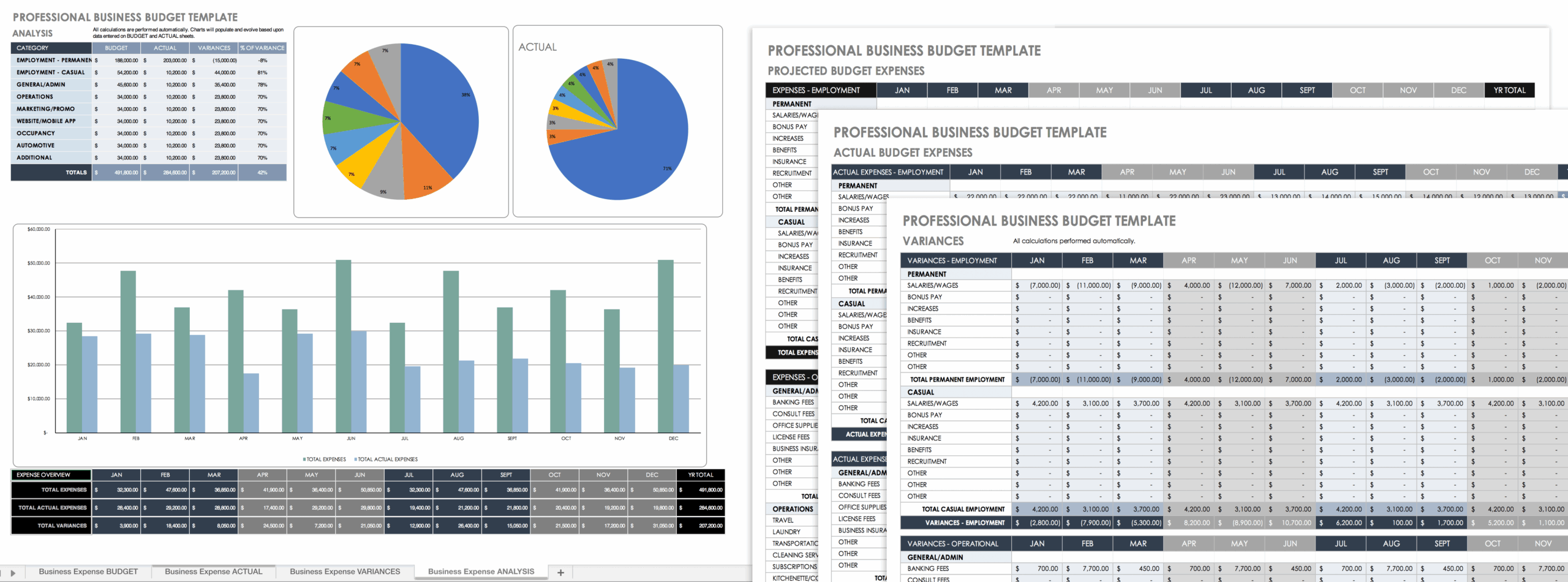 Business Budget Projection Template